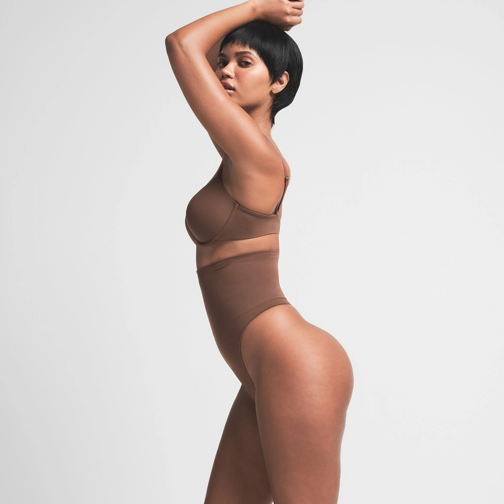 CORE CONTROL HIGH-WAISTED THONG | JASPER ON A MODEL SIDE VIEW | FOCUS: 0.0, 1.0, 0.9
