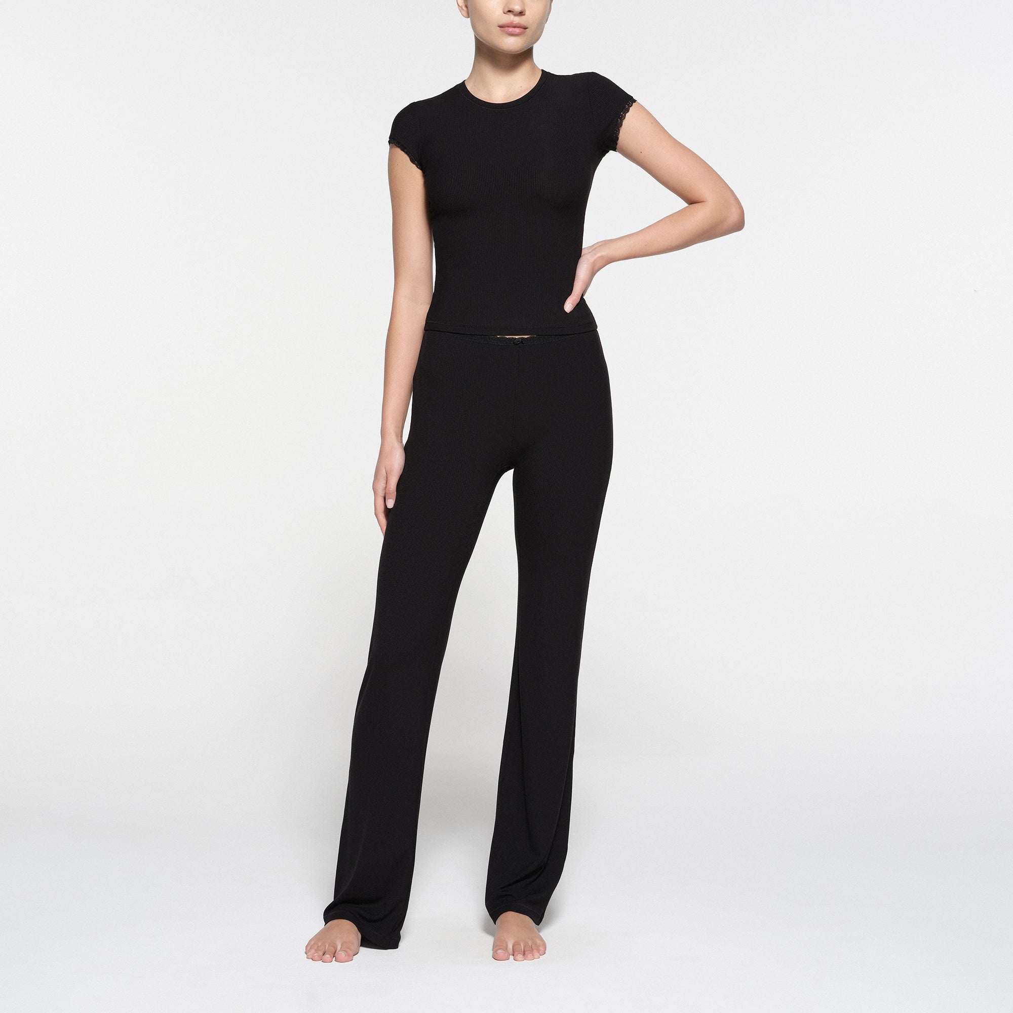 SOFT LOUNGE LACE PANT ONYX XXS