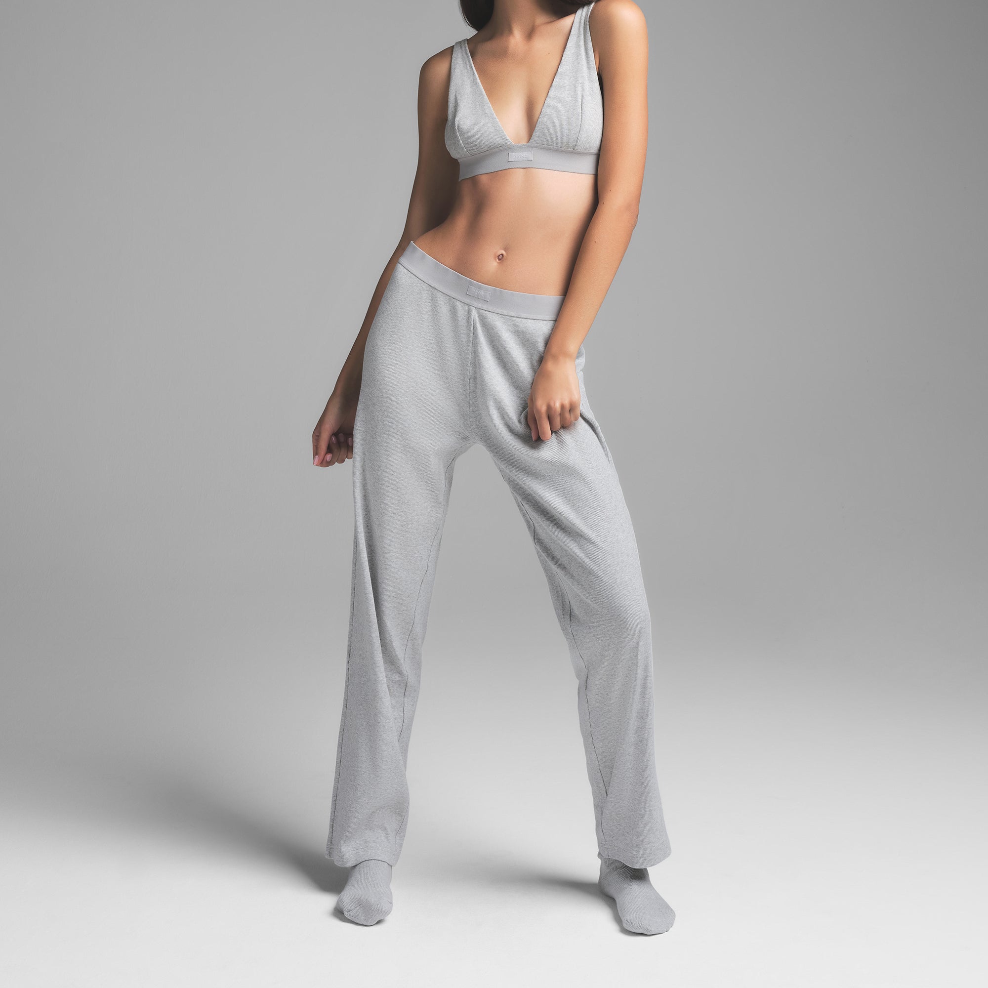 最も信頼できる COTTON RIB PANT | LIGHT HEATHER GREY レッグウェア