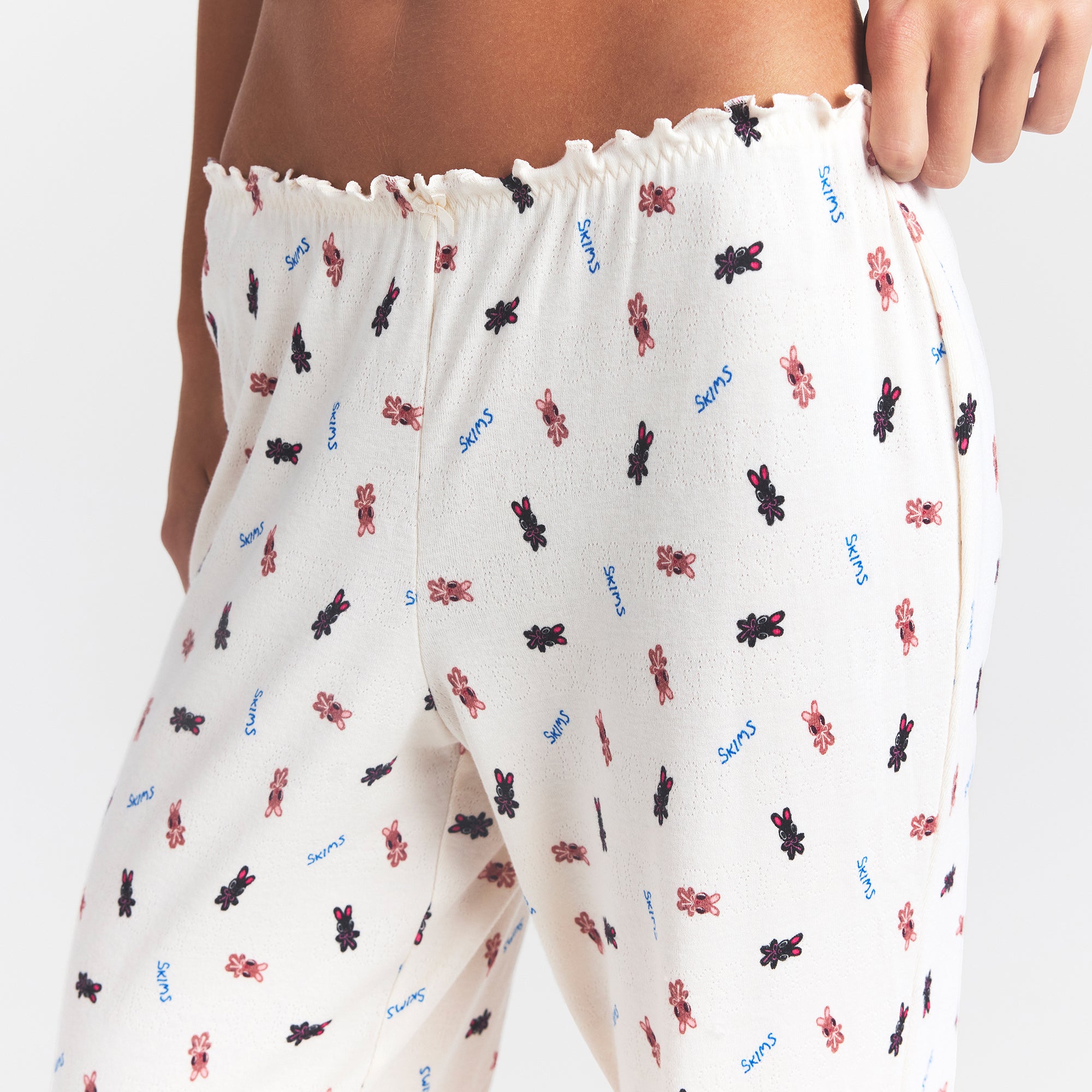 LOGO POINTELLE STRAIGHT LEG PANT | MARBLE TOSSED BUNNY | SKIMS