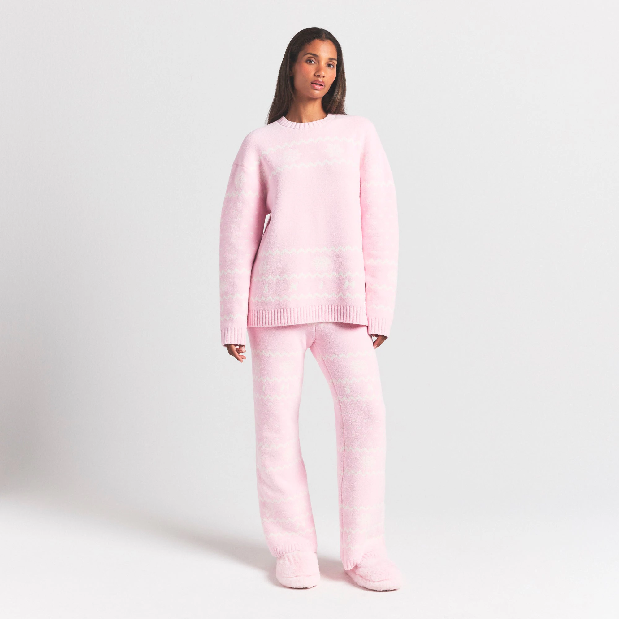 COZY LIGHT PANT | BABY PINK HEART FAIR ISLE | SKIMS COZY LIGHT PANT | BABY PINK HEART FAIR ISLE | SKIMS