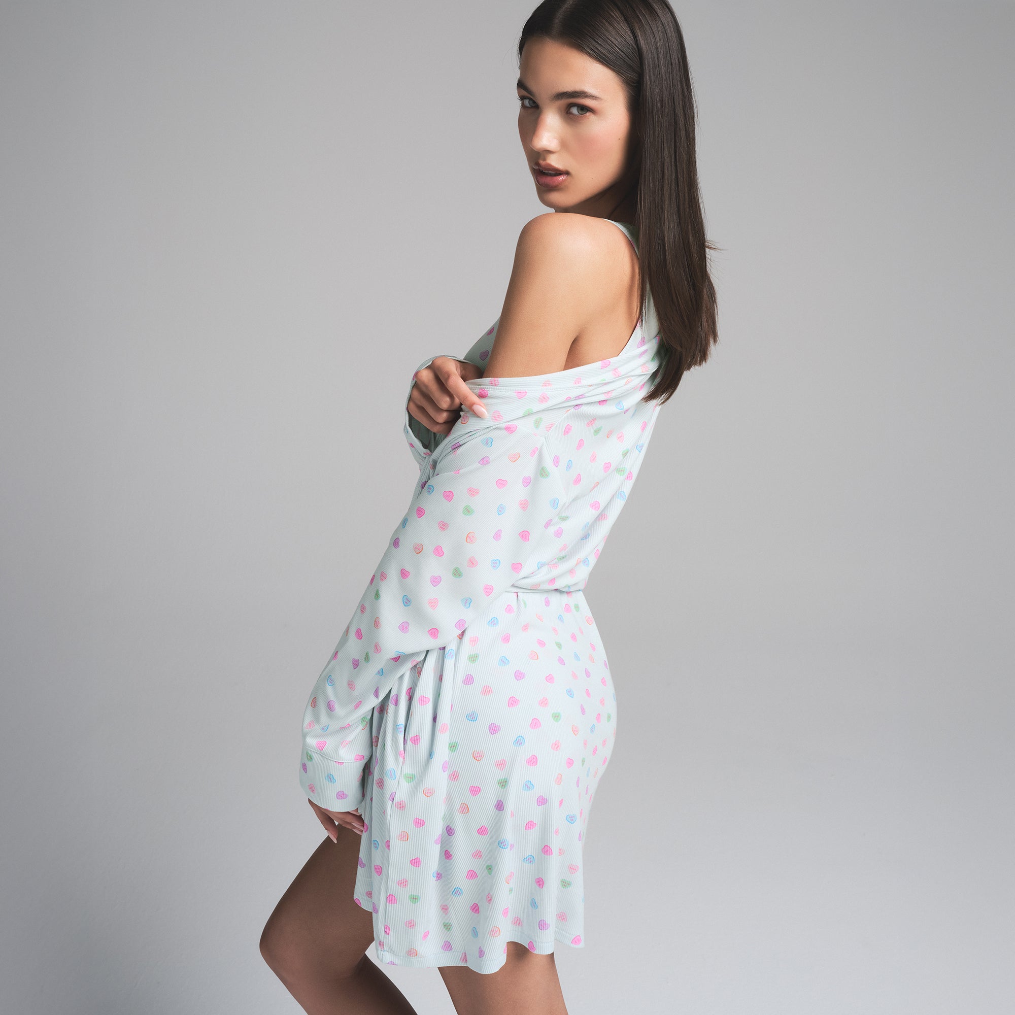 最新エルメス CLOUD | ROBE LOUNGE SOFT CANDY PRINT HEART ルームウェア・パジャマ