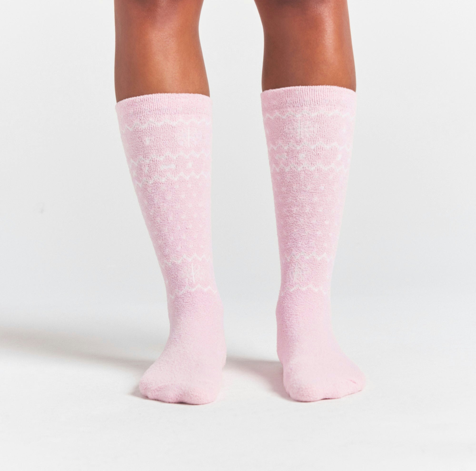 COZY LITE SOCK | BABY PINK HEART FAIR ISLE ADDITIONAL FABRIC DETAILS
