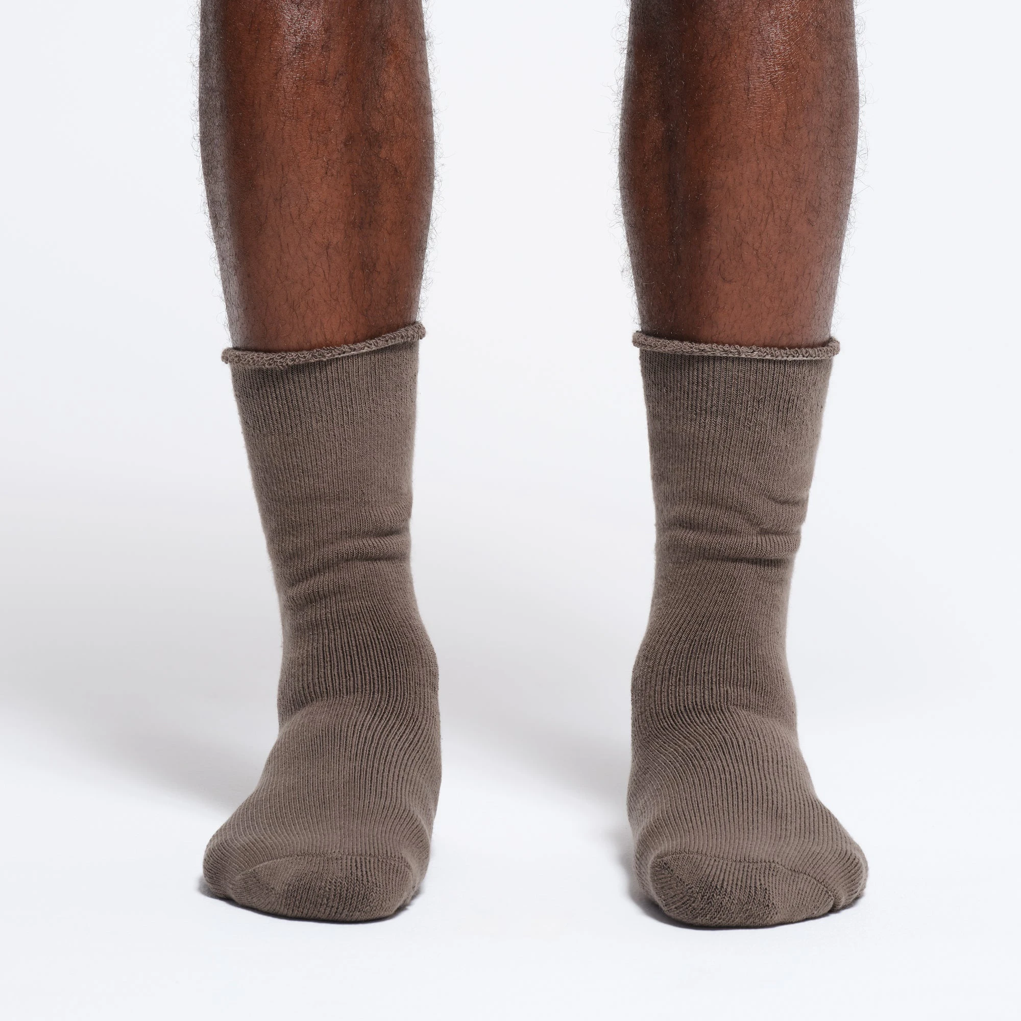 MENS LOUNGE SOCK | AMETHYST ON A MODEL FRONT VIEW