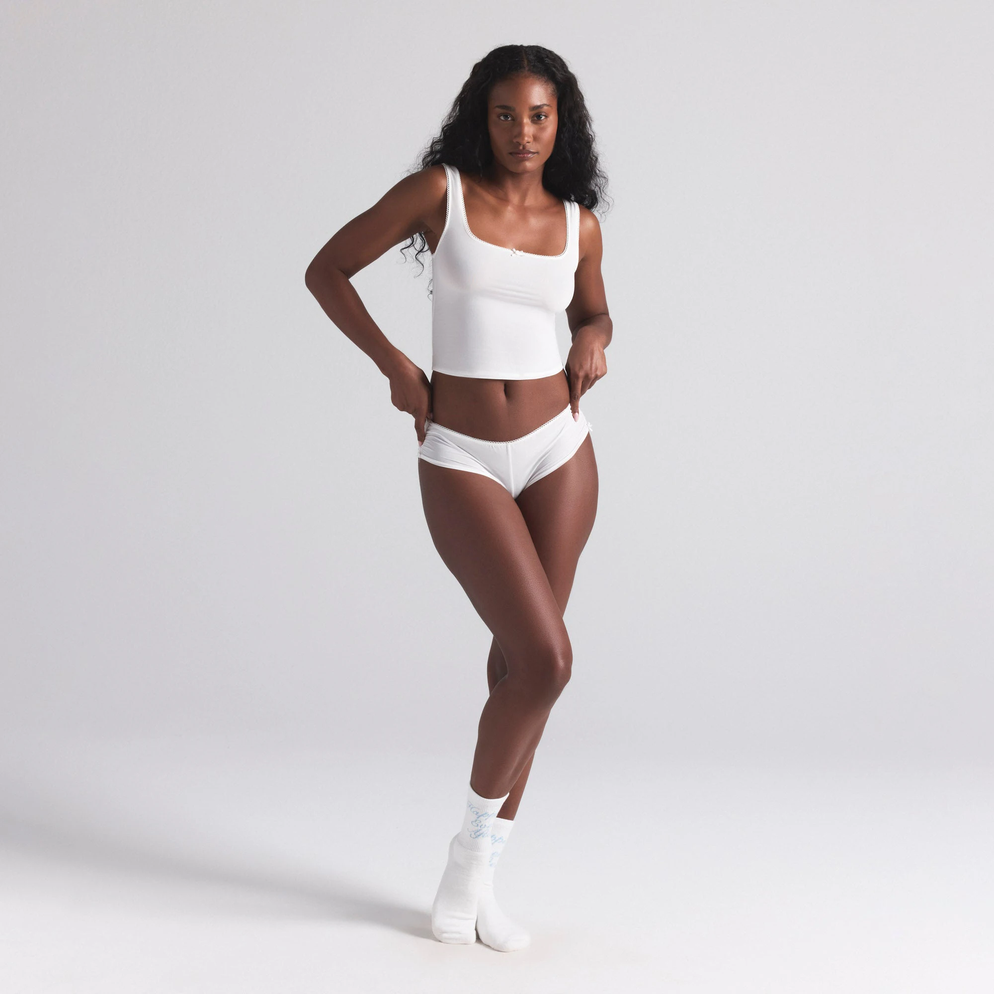 WEDDING SOCK 2-PACK | MARBLE ON A MODEL FRONT VIEW | FOCUS: 0.0, 1.0, 0.9