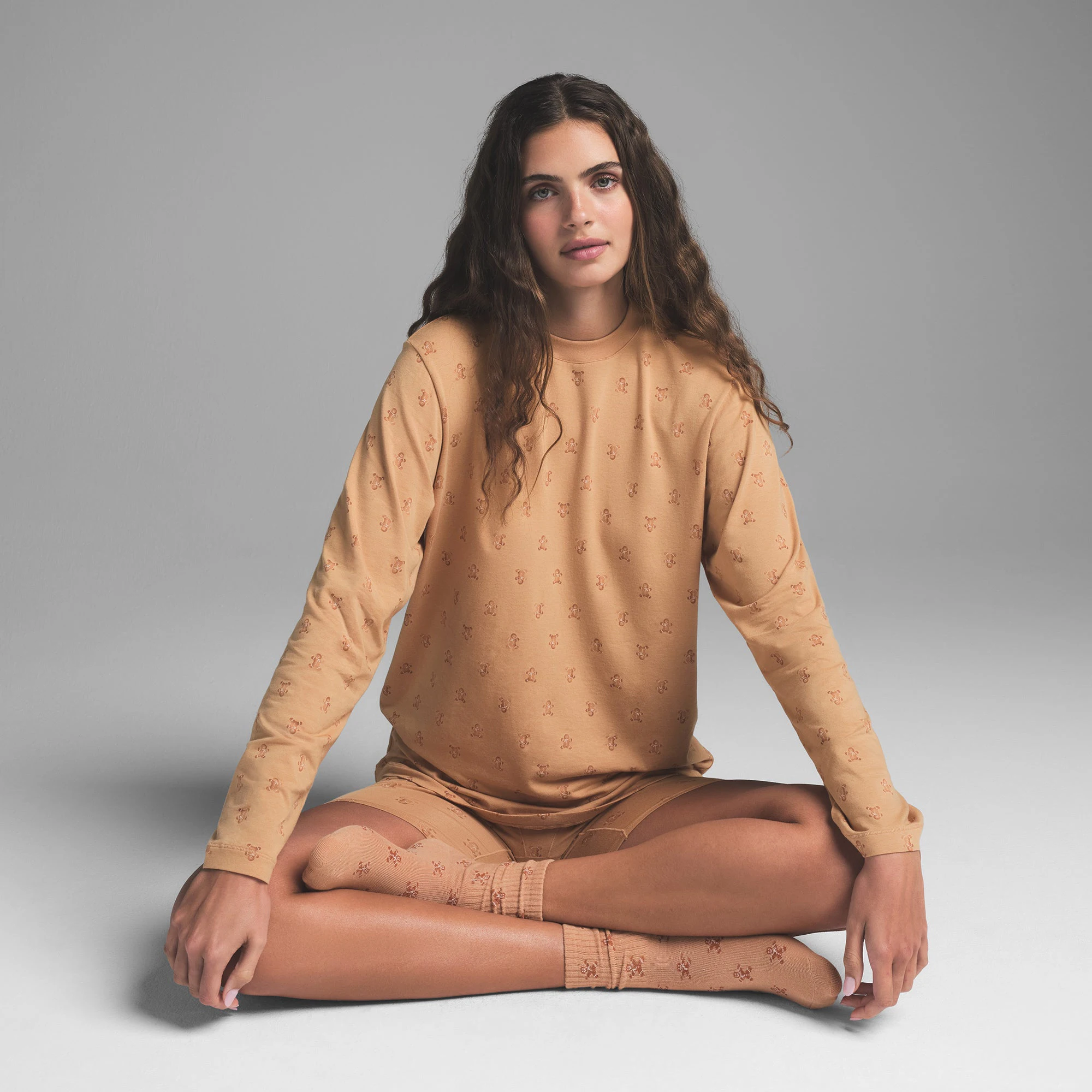 SPORT CREW SOCK 3 PACK GINGERBREAD MULTI ADDITIONAL FABRIC DETAILS