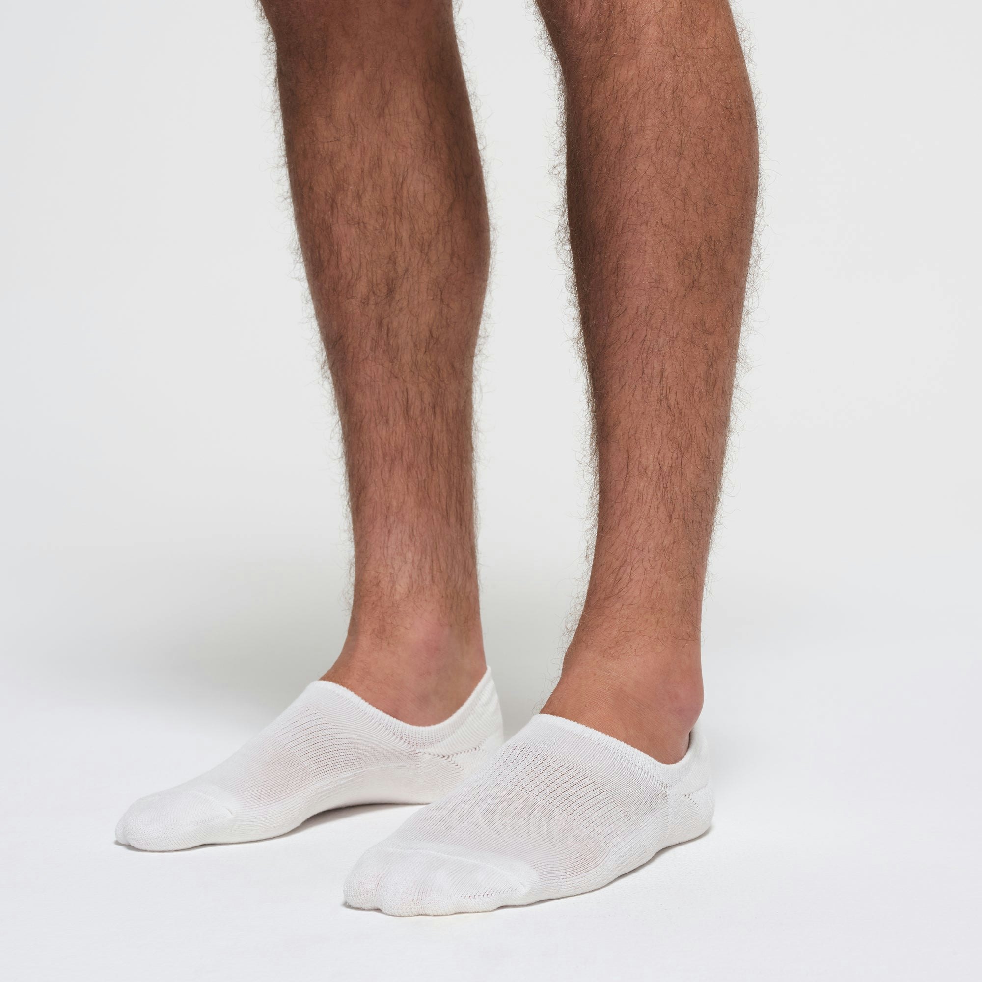 MENS NO SHOW SOCK 3-PACK | CHALK ON A MODEL SIDE VIEW