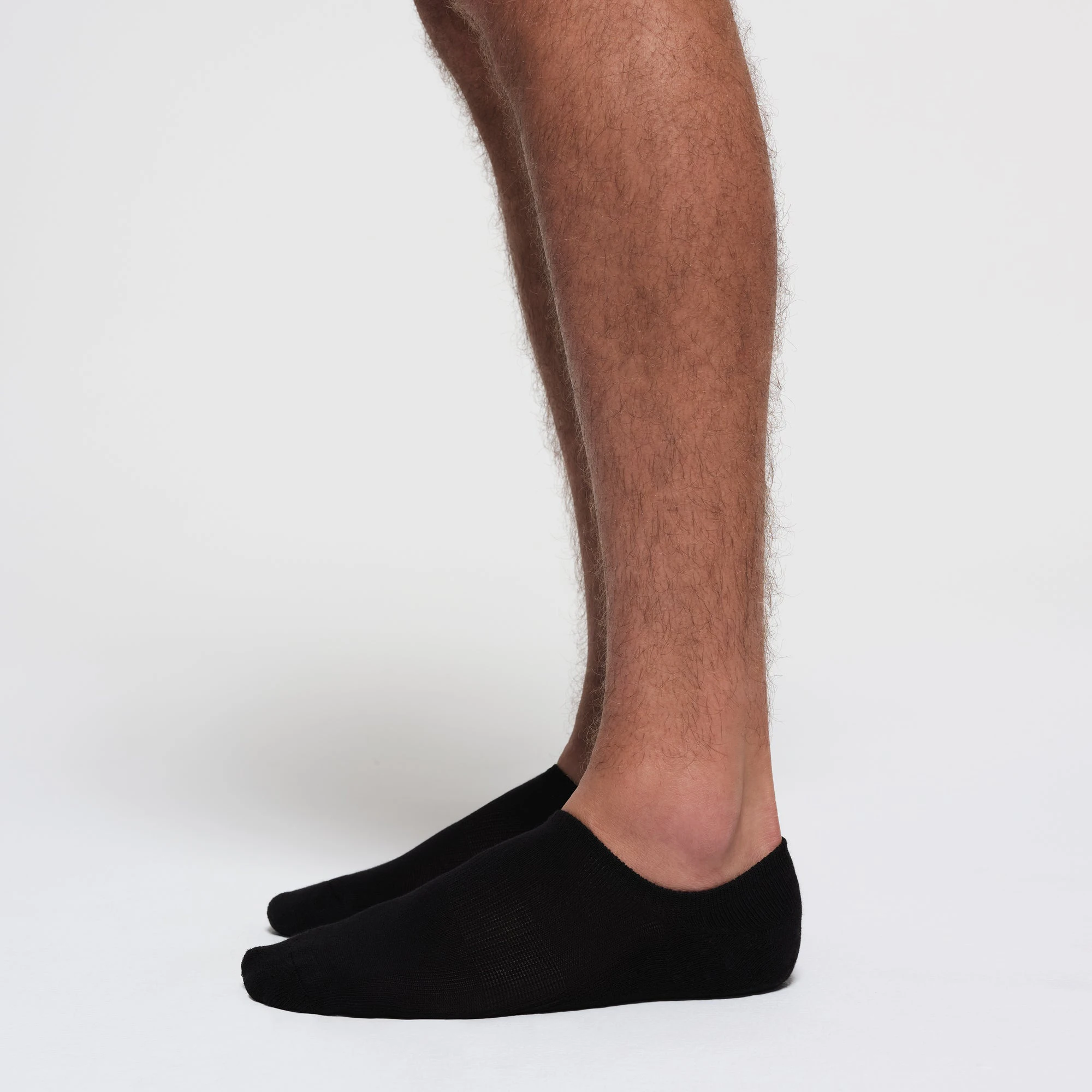 MENS NO SHOW SOCK 3-PACK | ONYX ON A MODEL SIDE VIEW