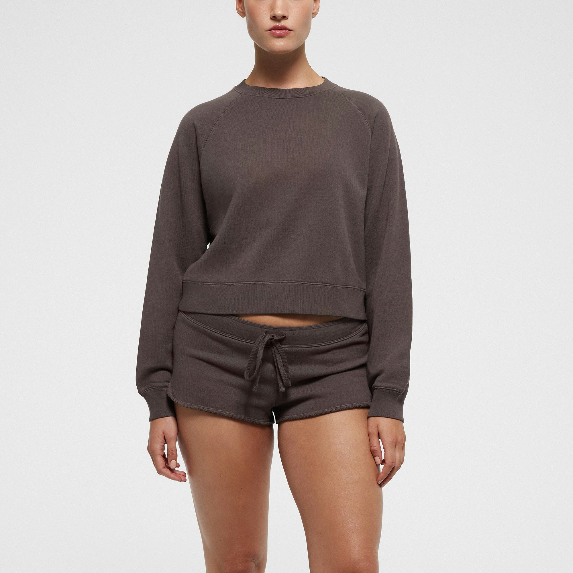 FRENCH TERRY DOLPHIN SHORT | IRON ON A MODEL FRONT VIEW