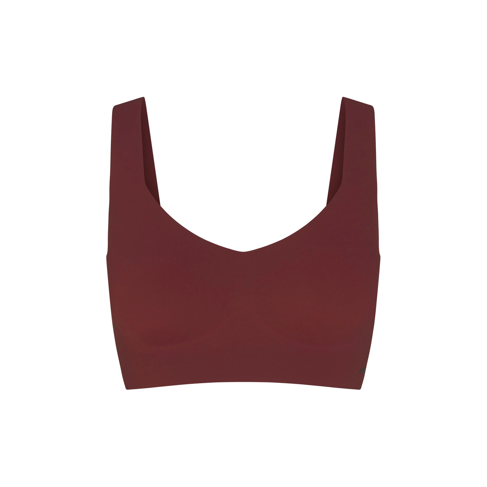 NAKED PLUNGE LONGLINE BRALETTE | OXBLOOD (PLUNGE BRALETTES, BRALETTES) FLAT ON A WHITE BACKGROUND | FLT