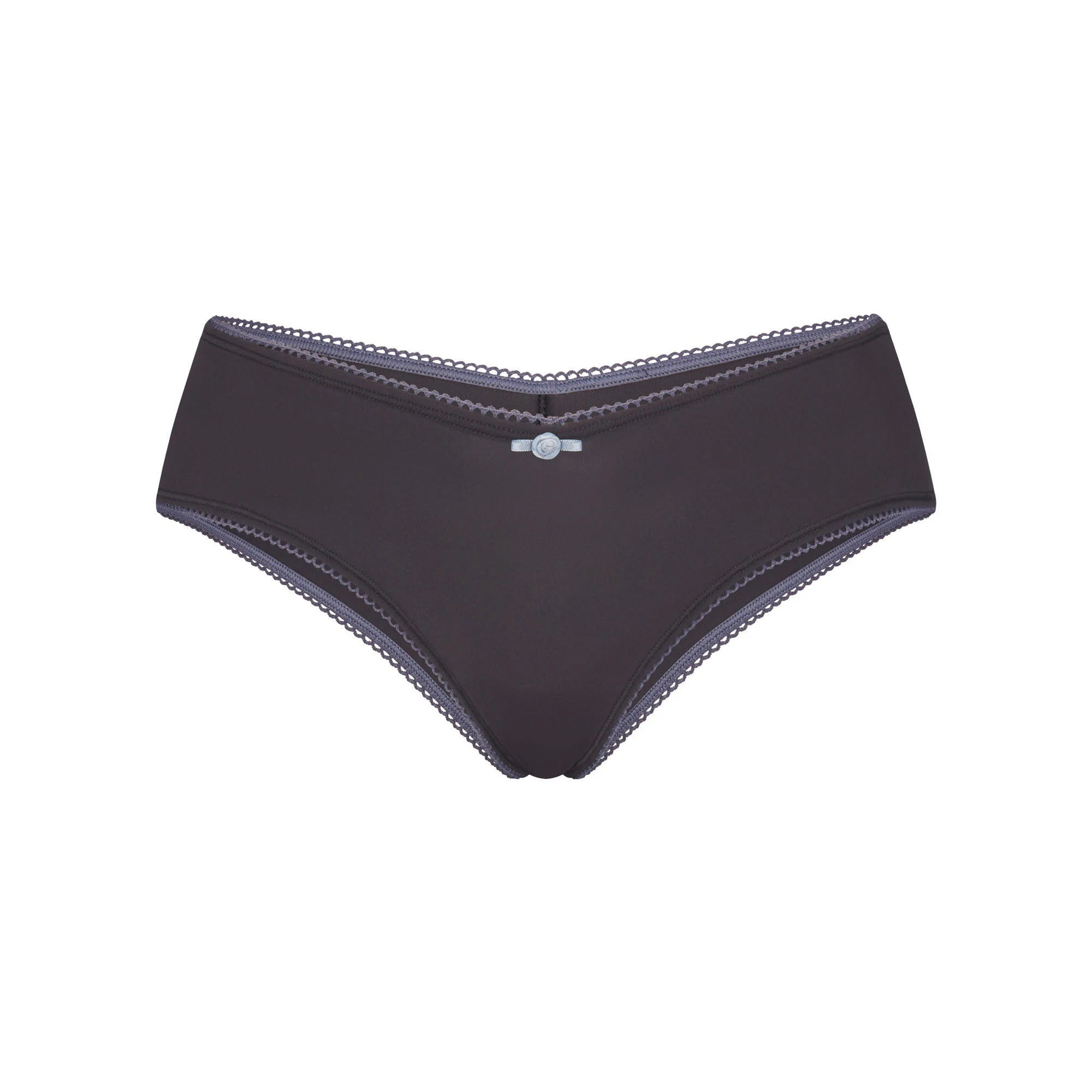 FITS EVERYBODY PICOT TANGA | ASH CONTRAST FLAT ON A WHITE BACKGROUND | FLT