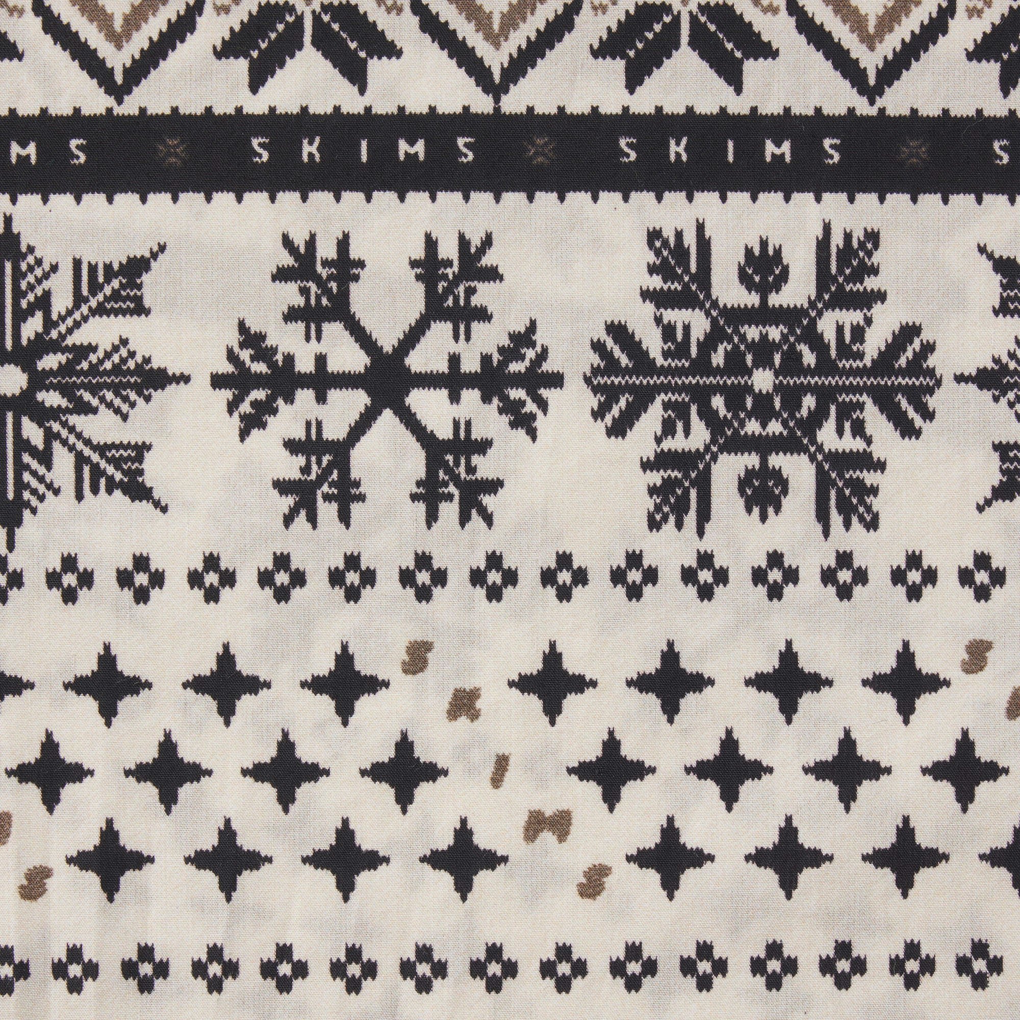 COTTON POPLIN MENS BOXER 3-PACK | ECRU FAIR ISLE MULTI FLAT ON A WHITE BACKGROUND ADDITIONAL FABRIC DETAILS