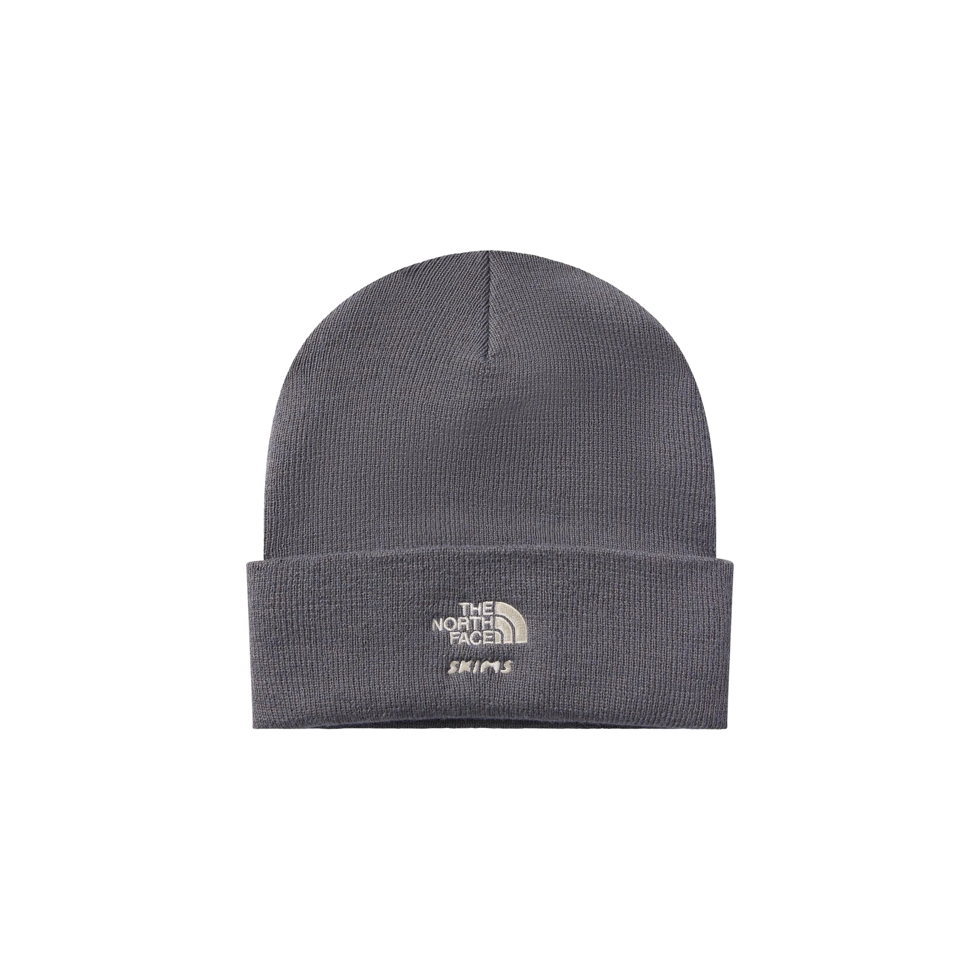 THE NORTH FACE X SKIMS BEANIE | GUNMETAL FLAT ON A WHITE BACKGROUND | FLT