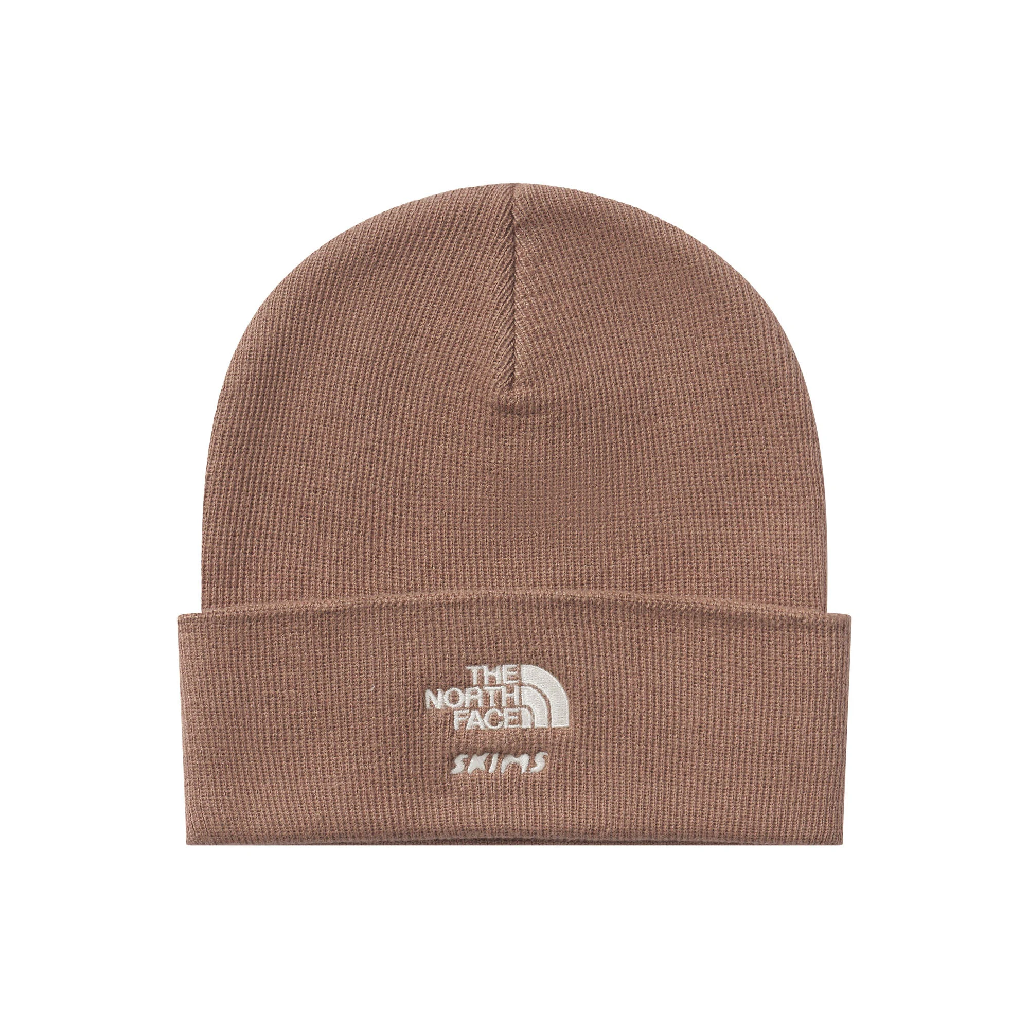THE NORTH FACE X SKIMS BEANIE | SIENNA FLAT ON A WHITE BACKGROUND | FLT