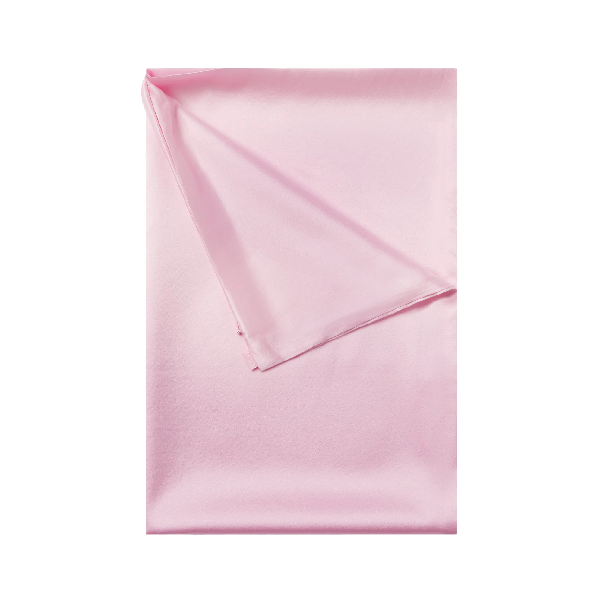 SILK PILLOWCASE | BABY PINK FLAT ON A WHITE BACKGROUND | FLT
