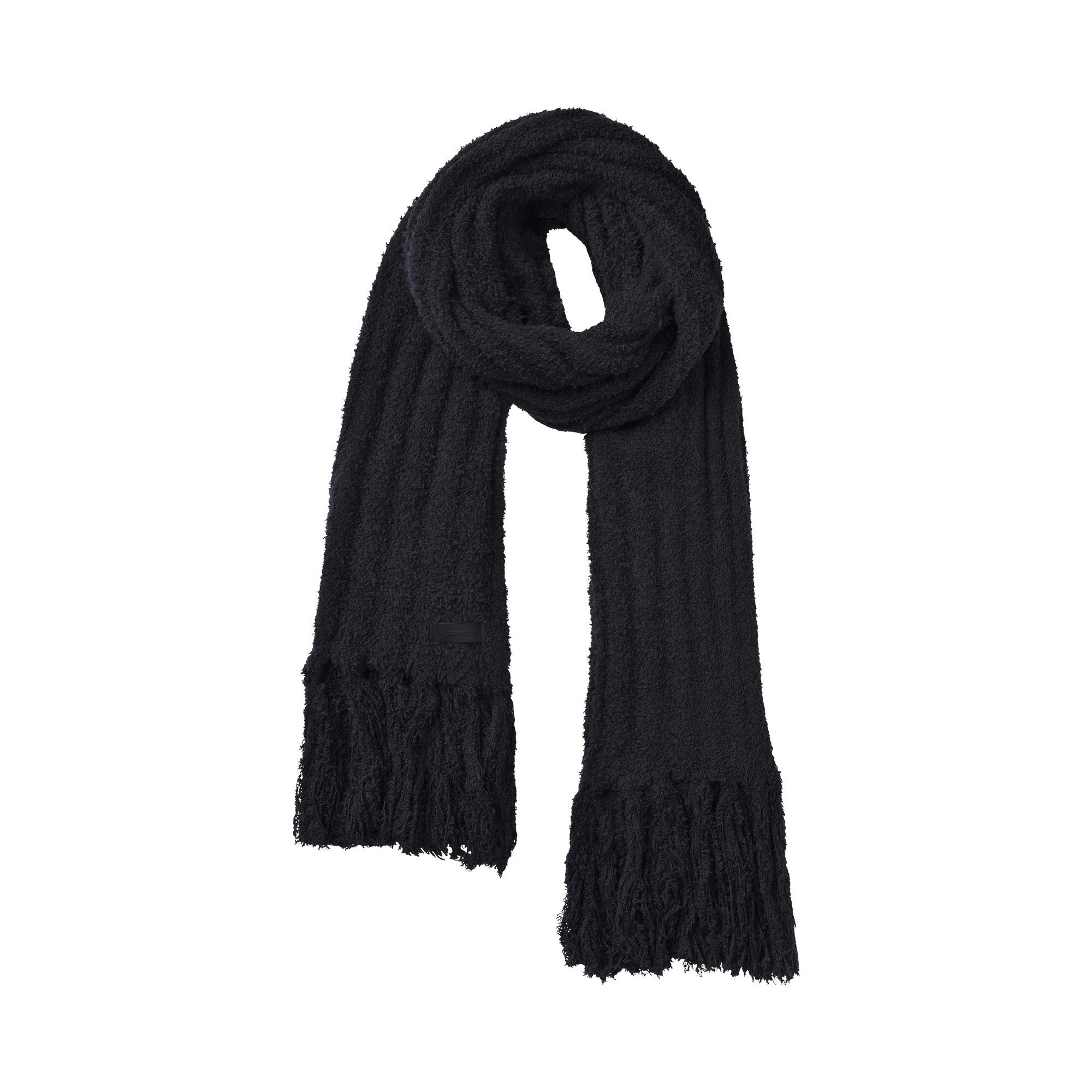 COZY KNIT MENS HAT AND SCARF PACK | ONYX FLAT ON A WHITE BACKGROUND | FLT