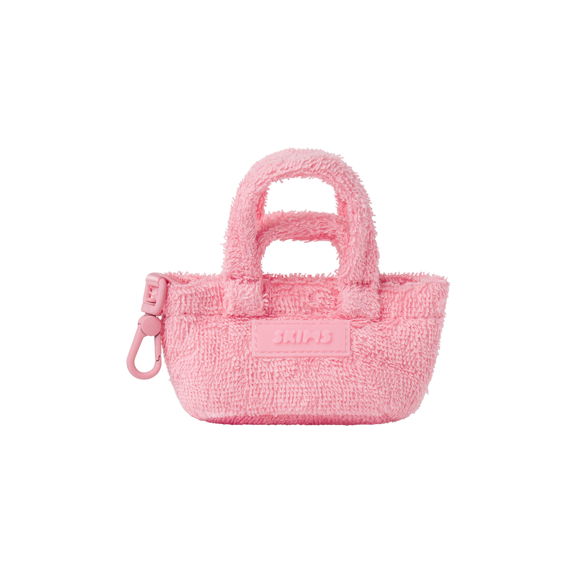 TERRY MICRO TOTE KEYCHAIN | MELON & LAYS FLAT ON A WHITE BACKGROUND