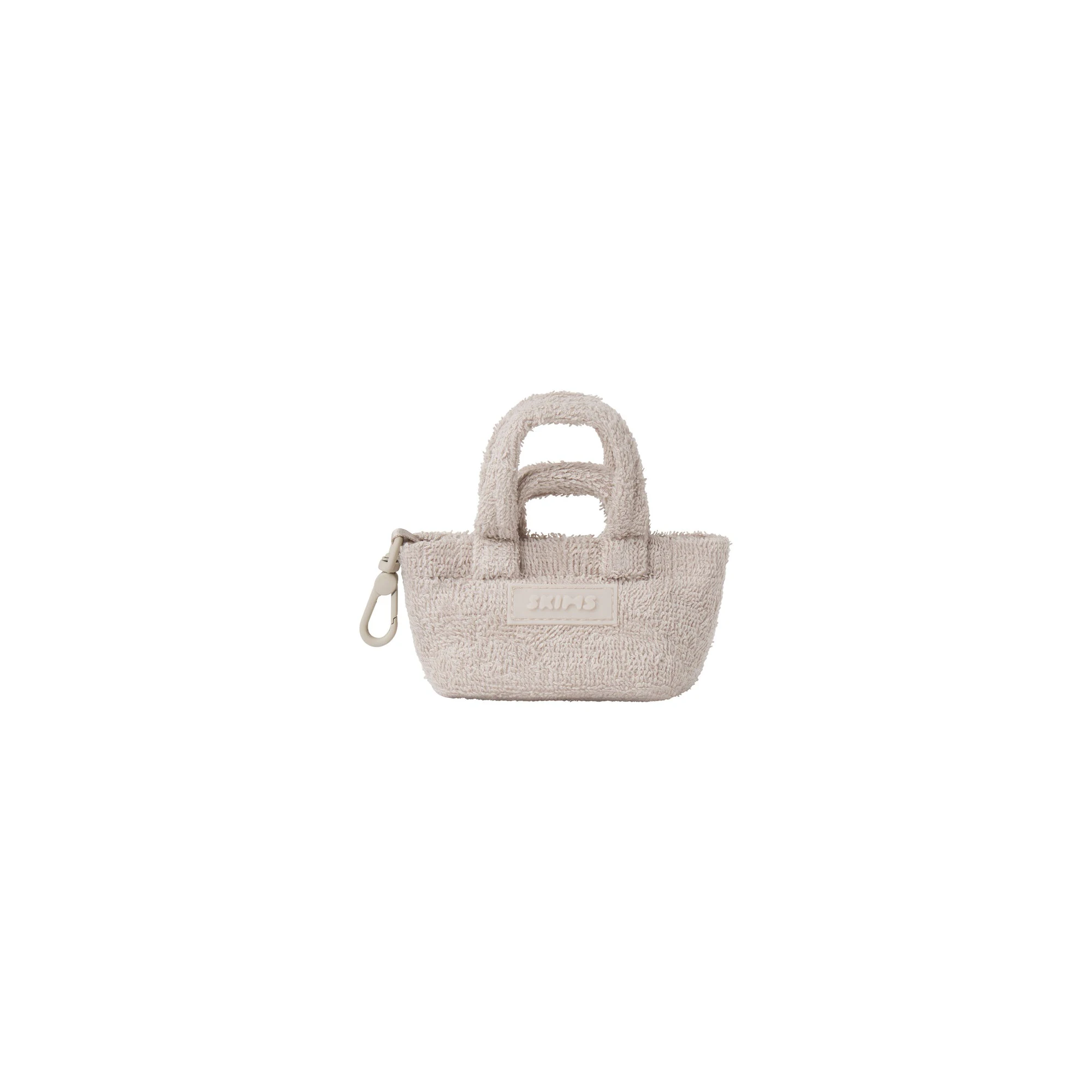 TERRY MICRO TOTE KEYCHAIN | STONE FLAT ON A WHITE BACKGROUND | FLT @ | FOCUS: 0.0, 1.0, 0.9