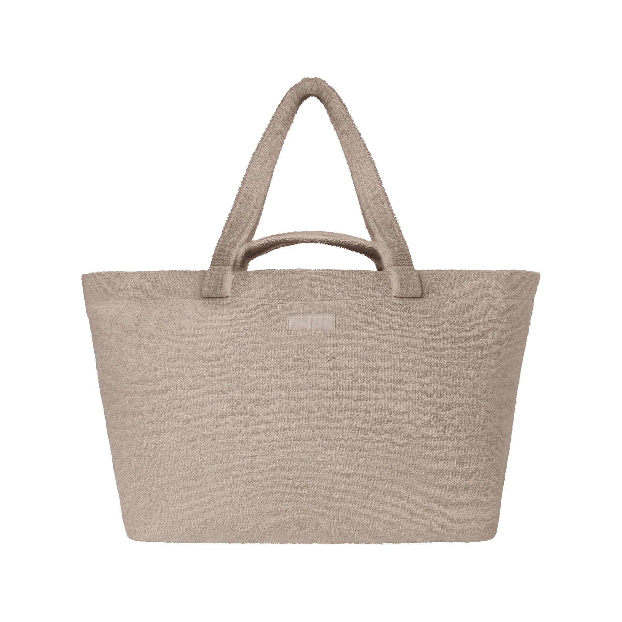 TERRY COVER UPS JUMBO BEACH TOTE | STONE FLAT ON A WHITE BACKGROUND | FLT