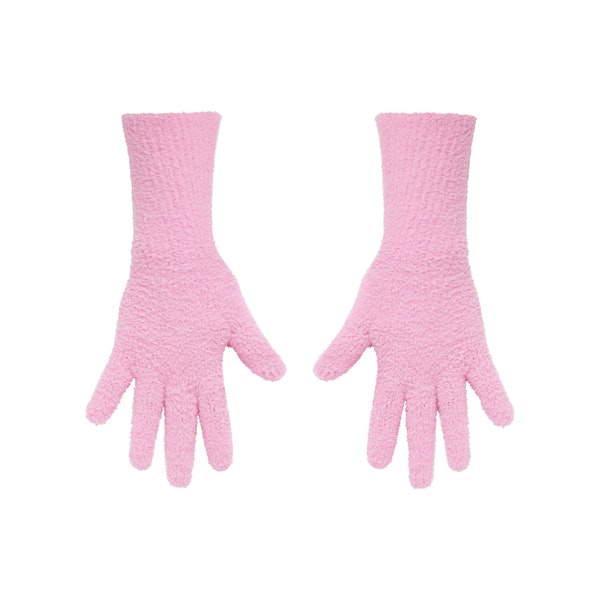 COZY KNIT GLOVES | BUBBLE GUM FLAT ON A WHITE BACKGROUND | FLT