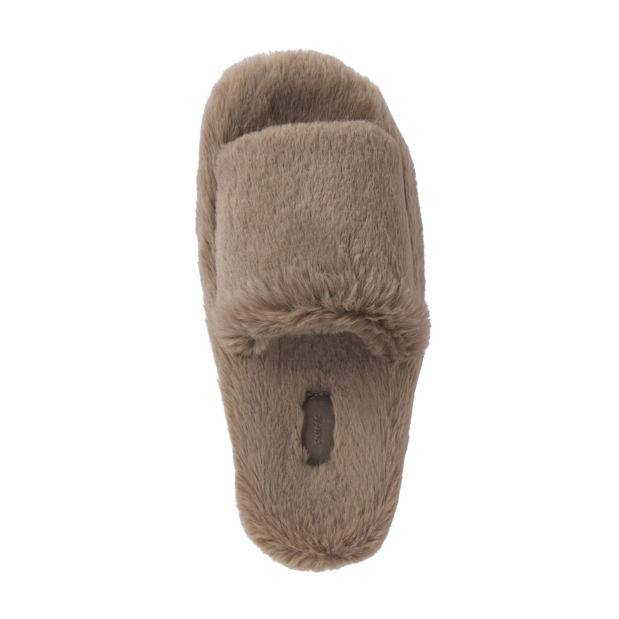 GETTING READY ACCESSORIES PLUSH SLIPPER | TRUFFLE FLAT ON A WHITE BACKGROUND | FLT