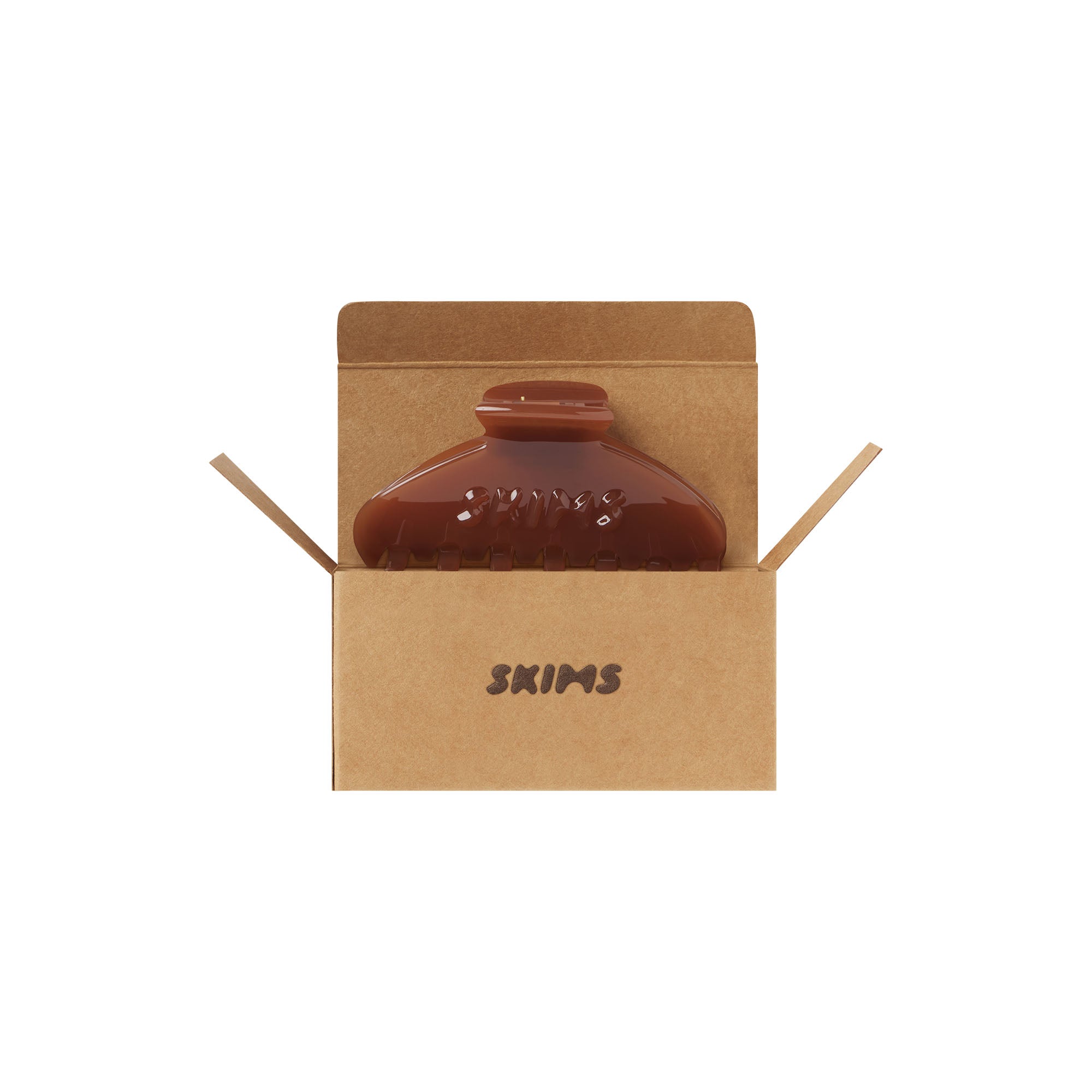 GETTING READY ACCESSORIES EMBOSSED LOGO CLAW CLIP | ALMOND | SKIMS