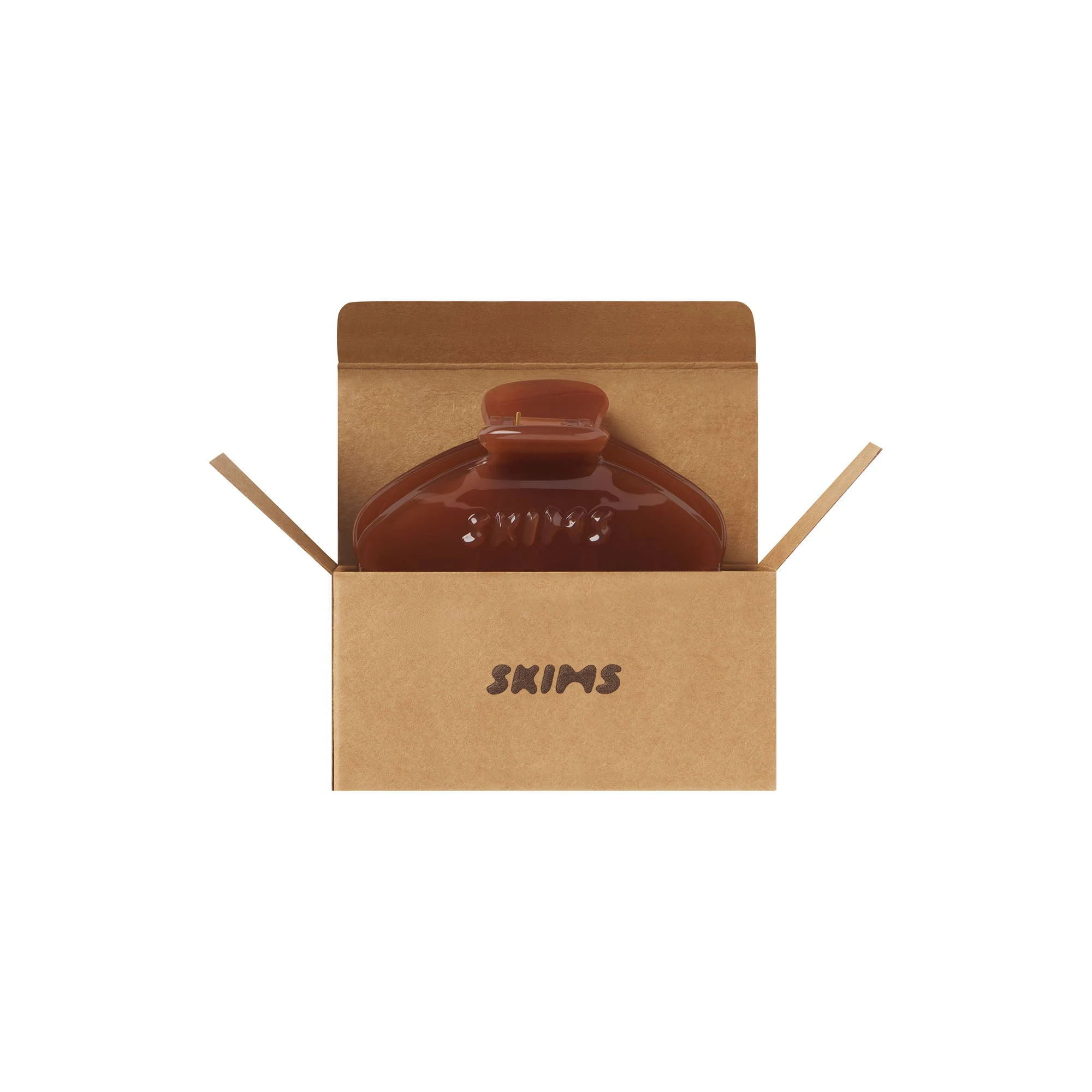 GETTING READY ACCESSORIES EMBOSSED LOGO MINI CLAW CLIP | ALMOND ADDITIONAL FABRIC DETAILS