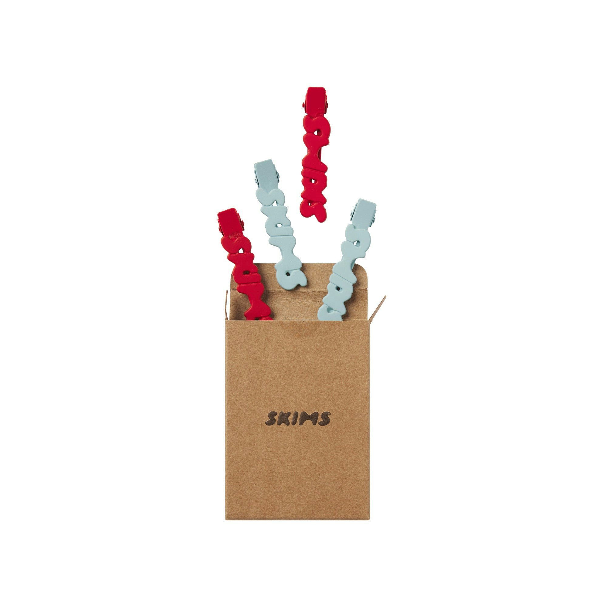 GETTING READY ACCESSORIES MATTE LOGO NO CREASE HAIR CLIP 4 PACK FROST AND CRANBERRY ADDITIONAL FABRIC DETAILS