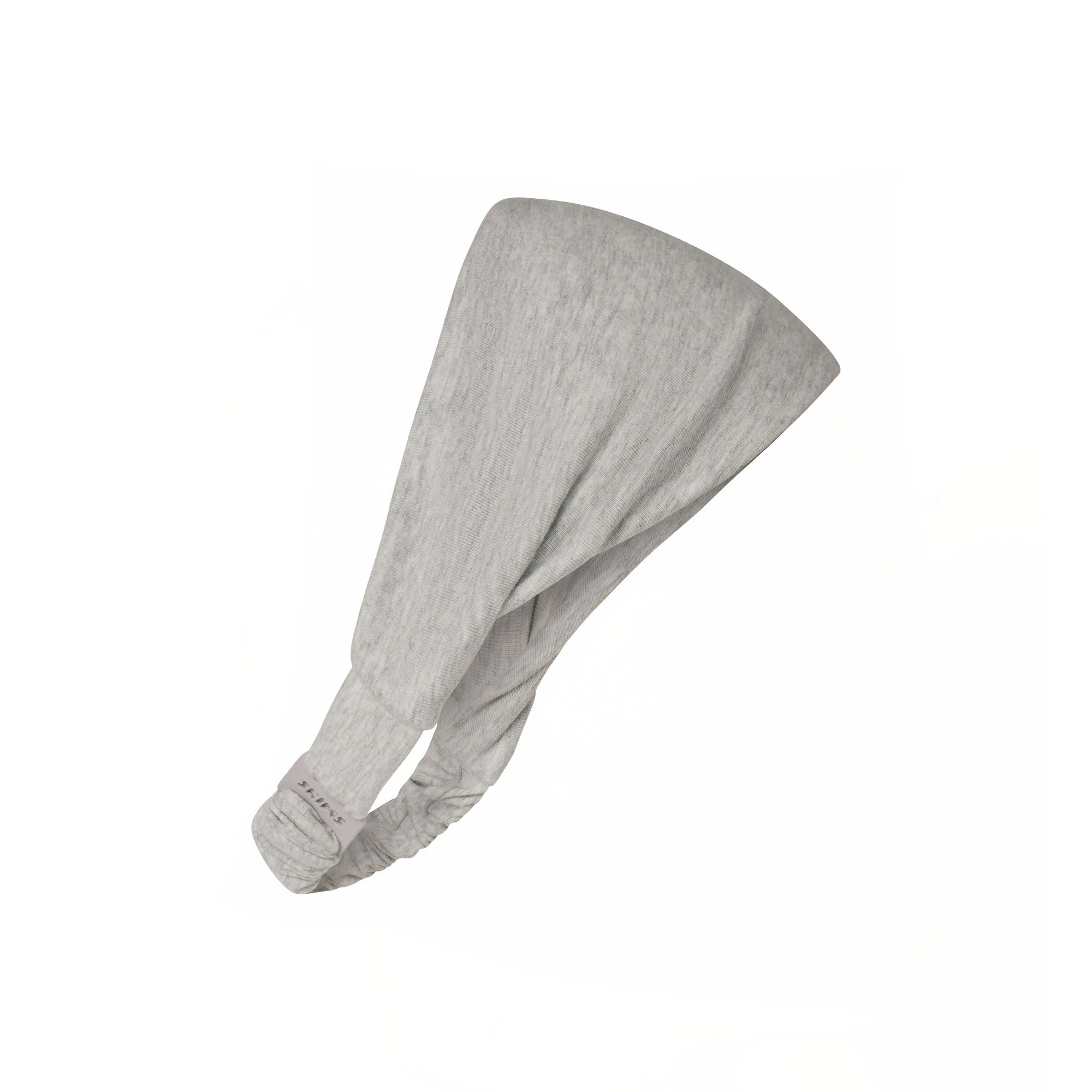 COTTON JERSEY WIDE HEADBAND | LIGHT HEATHER GREY & LAYS FLAT ON A WHITE BACKGROUND | FLT
