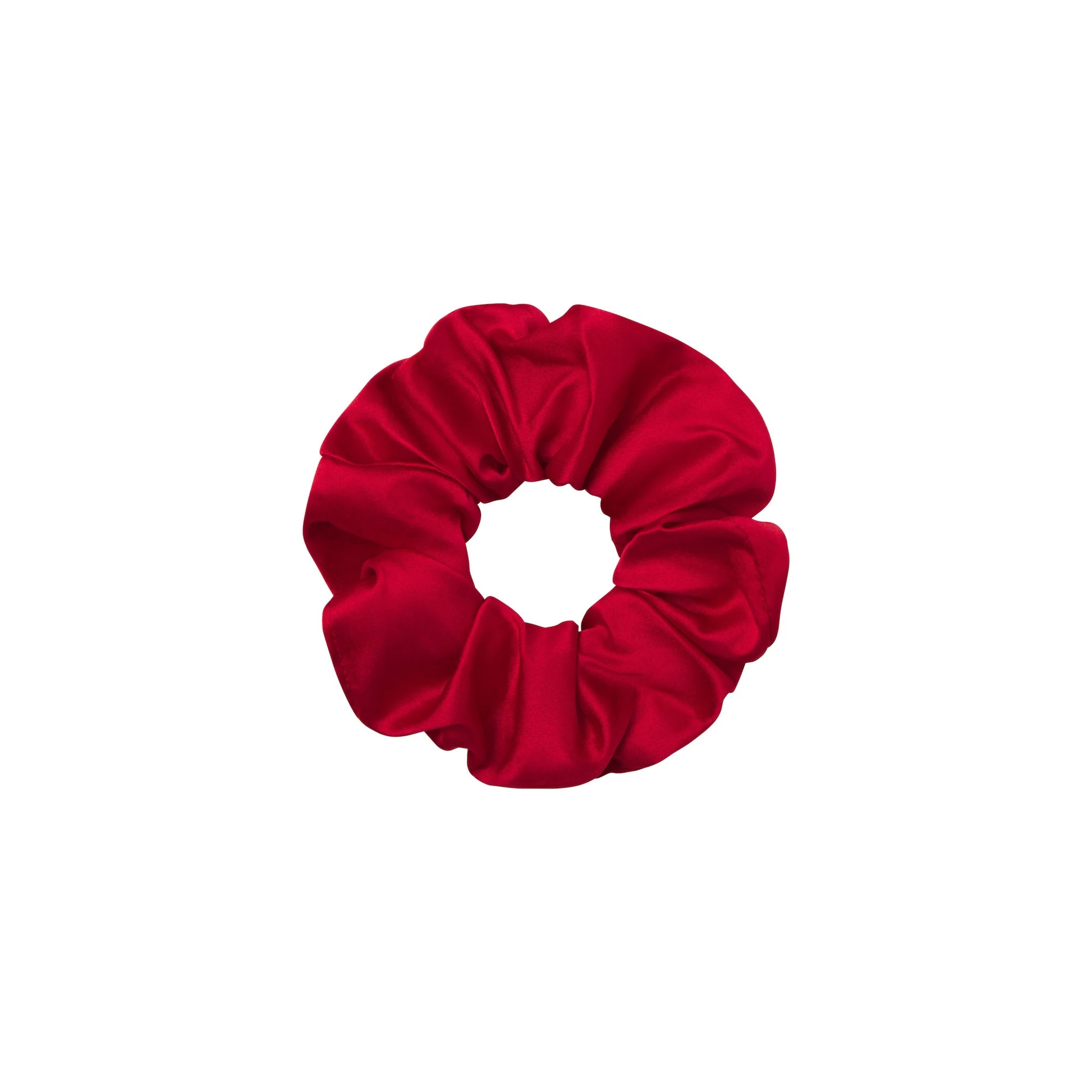 GETTING READY ACCESSORIES SATIN AND VELOUR SCRUNCHIE 2-PACK | CRANBERRY (HAIR ACCESSORIES) FLAT ON A WHITE BACKGROUND | FLT