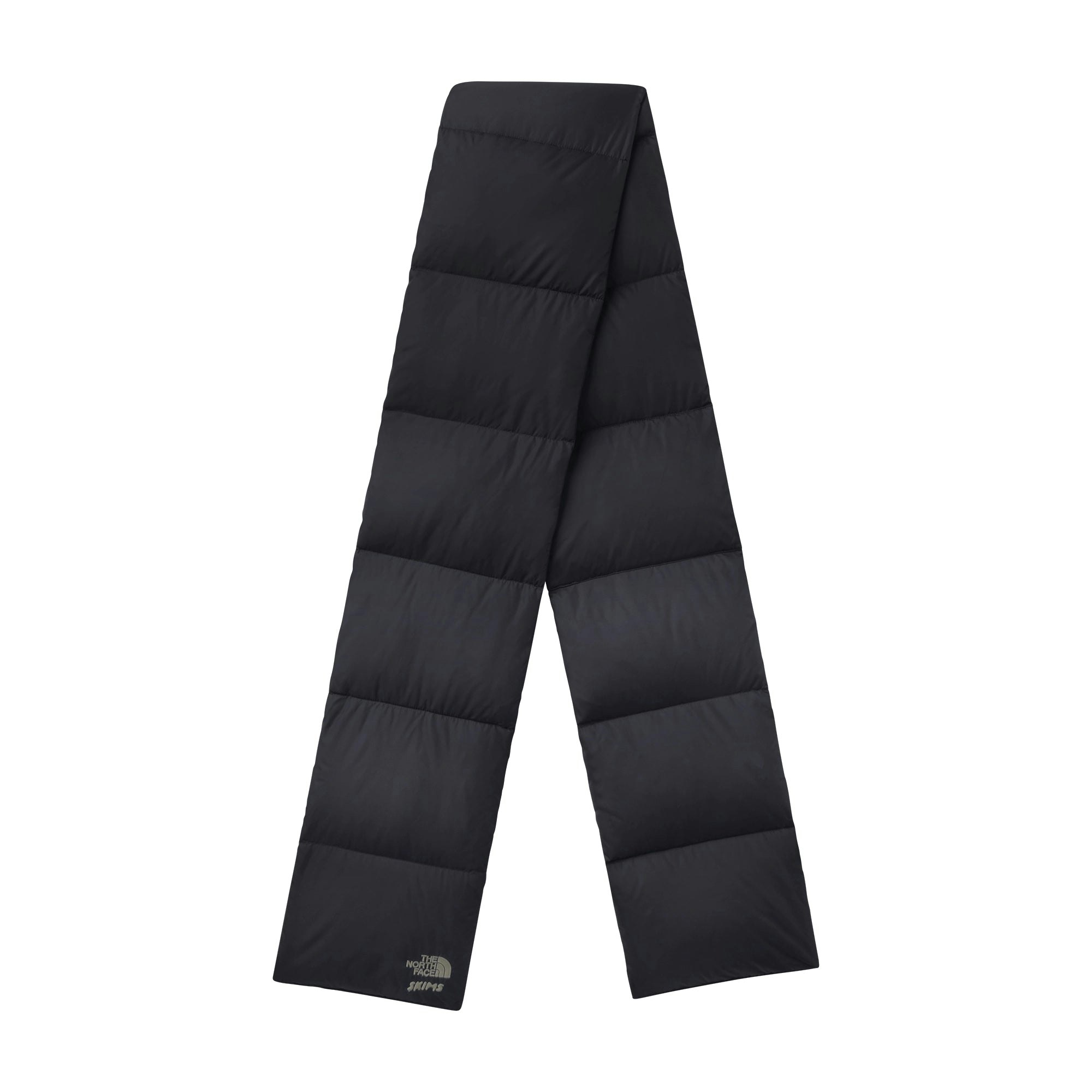 THE NORTH FACE X SKIMS NUPTSE SCARF | ONYX FLAT ON A WHITE BACKGROUND | FLT