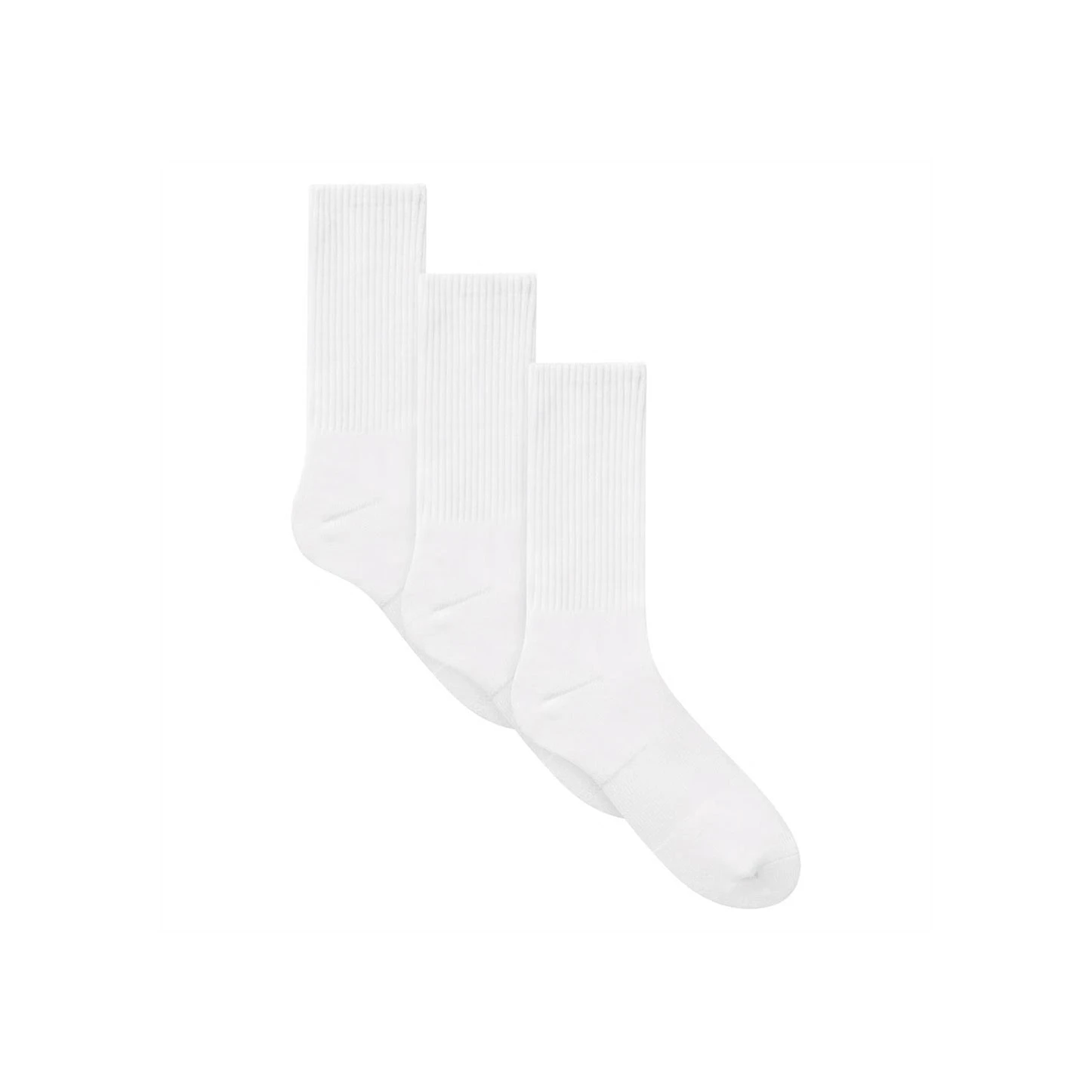 MENS TUBE CREW SOCK 3-PACK | CHALK (MENS SOCK BUNDLES, MENS SOCKS) LAYS FLAT ON A WHITE BACKGROUND | FOCUS: 0.9, 0.1, 0.7