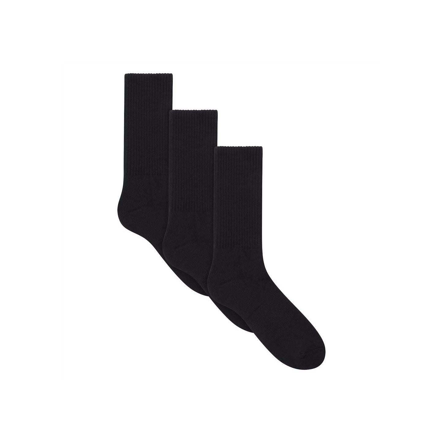 MENS TUBE CREW SOCK 3-PACK | ONYX (MENS SOCK BUNDLES, MENS SOCKS) LAYS FLAT ON A WHITE BACKGROUND | FOCUS: 0.9, 0.1, 0.7