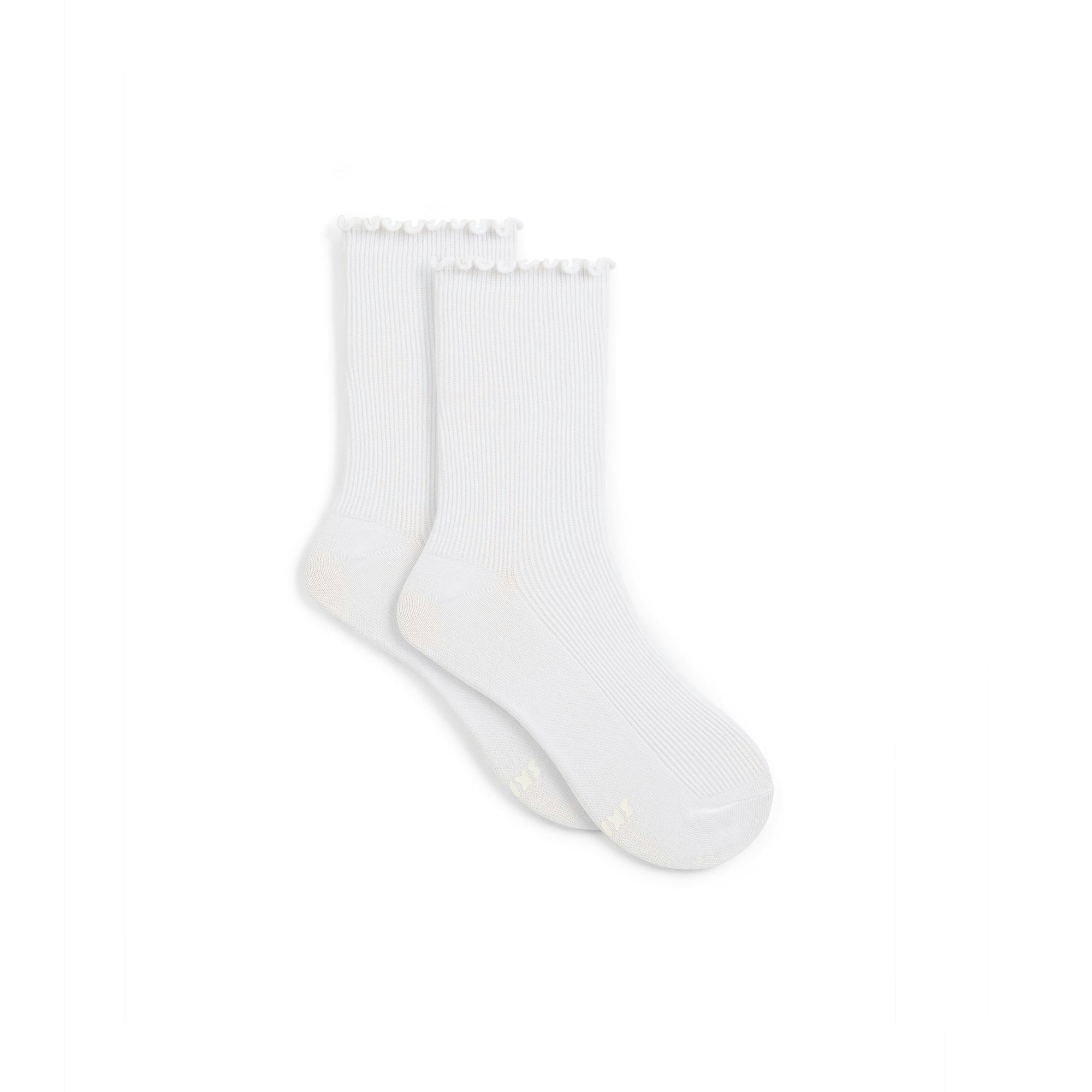 LETTUCE HEM CREW SOCK 2-PACK | SNOW FLAT ON A WHITE BACKGROUND @ | FLT