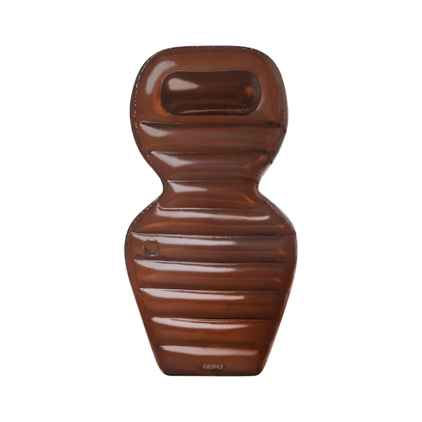 FUNBOY X SKIMS LOUNGE POOL FLOAT | COCOA LAYS FLAT ON A WHITE BACKGROUND | FLT