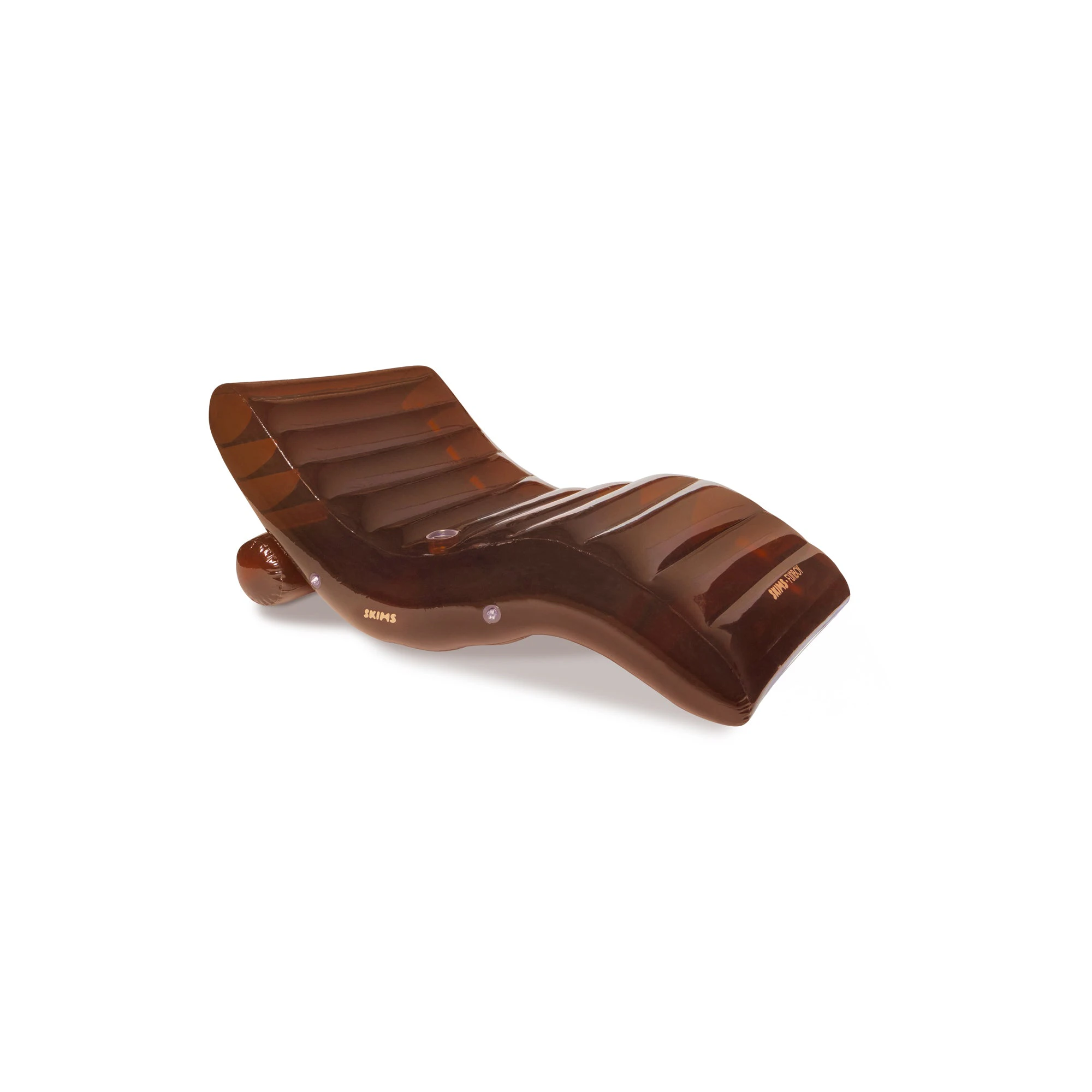 FUNBOY X SKIMS CHAISE LOUNGER FLOAT | COCOA LAYS FLAT ON A WHITE BACKGROUND | FLT