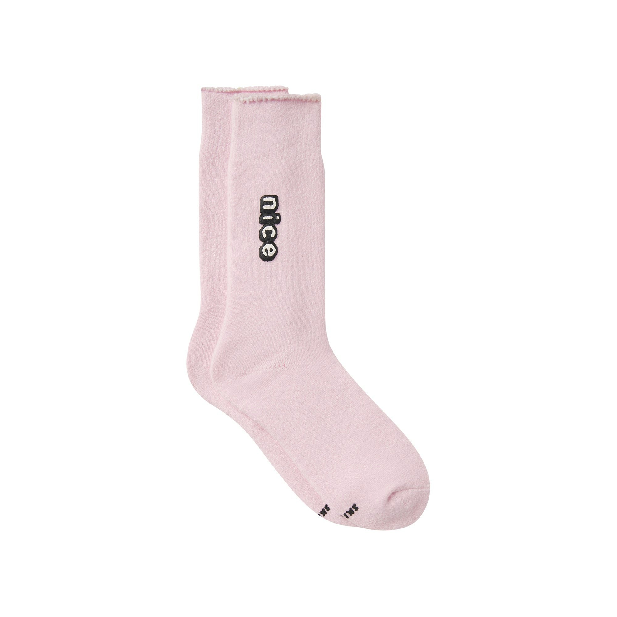 CACTUS PLANT FLEA MARKET X SKIMS PLUSH SOCK | CHERRY BLOSSOM FLAT ON A WHITE BACKGROUND