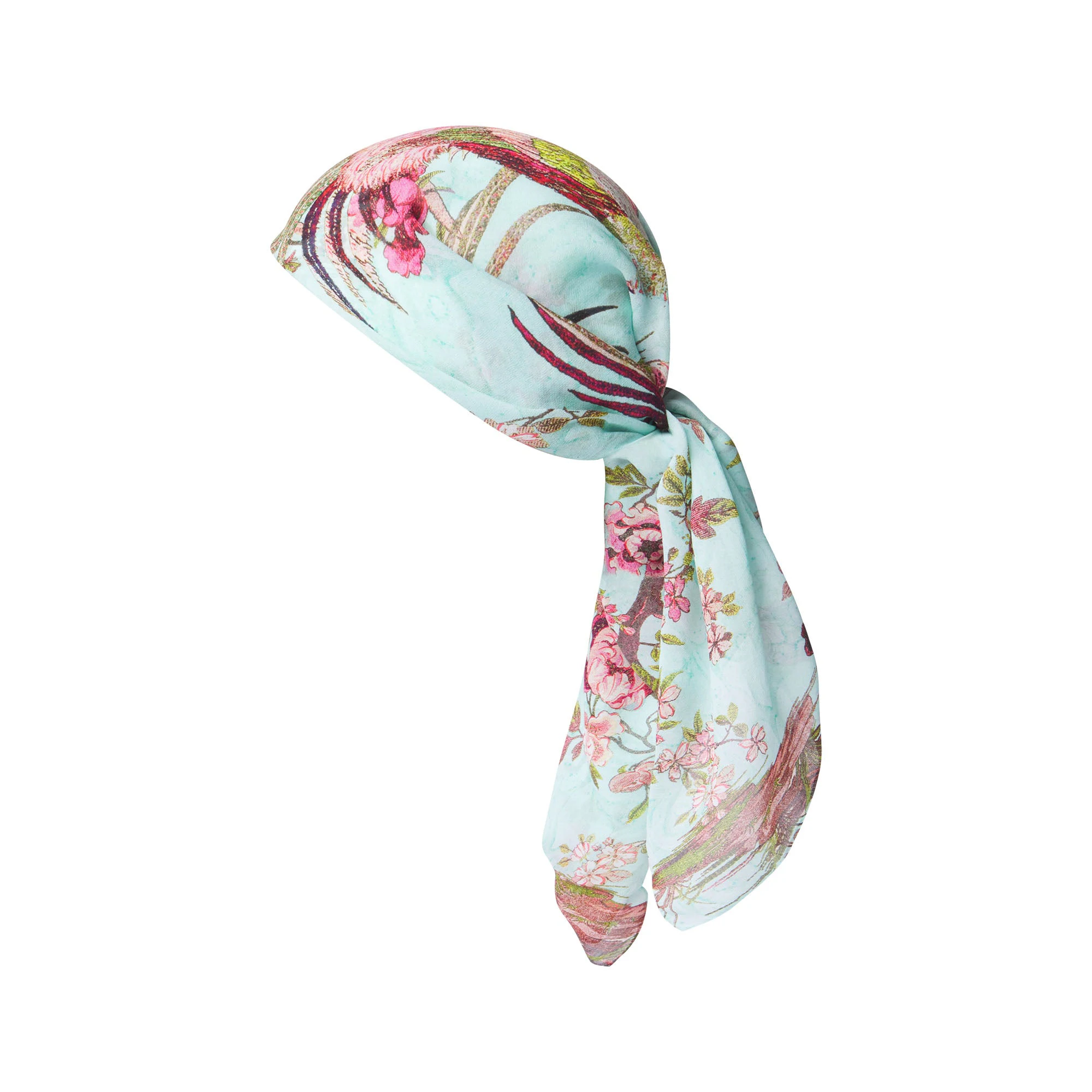 ROBERTO CAVALLI X SKIMS HEAD SCARF | FAGIANELLA PRINT FLAT ON A WHITE BACKGROUND | FLT