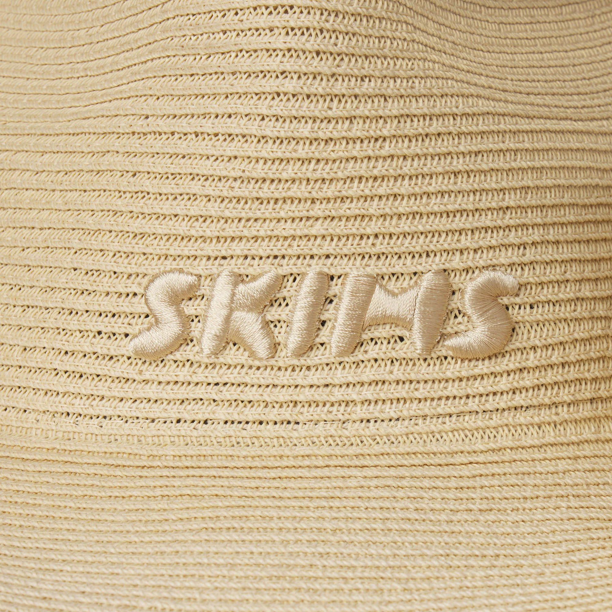 WOVEN SIDE SNAP HAT | NATURAL RAFFIA ADDITIONAL FABRIC DETAILS