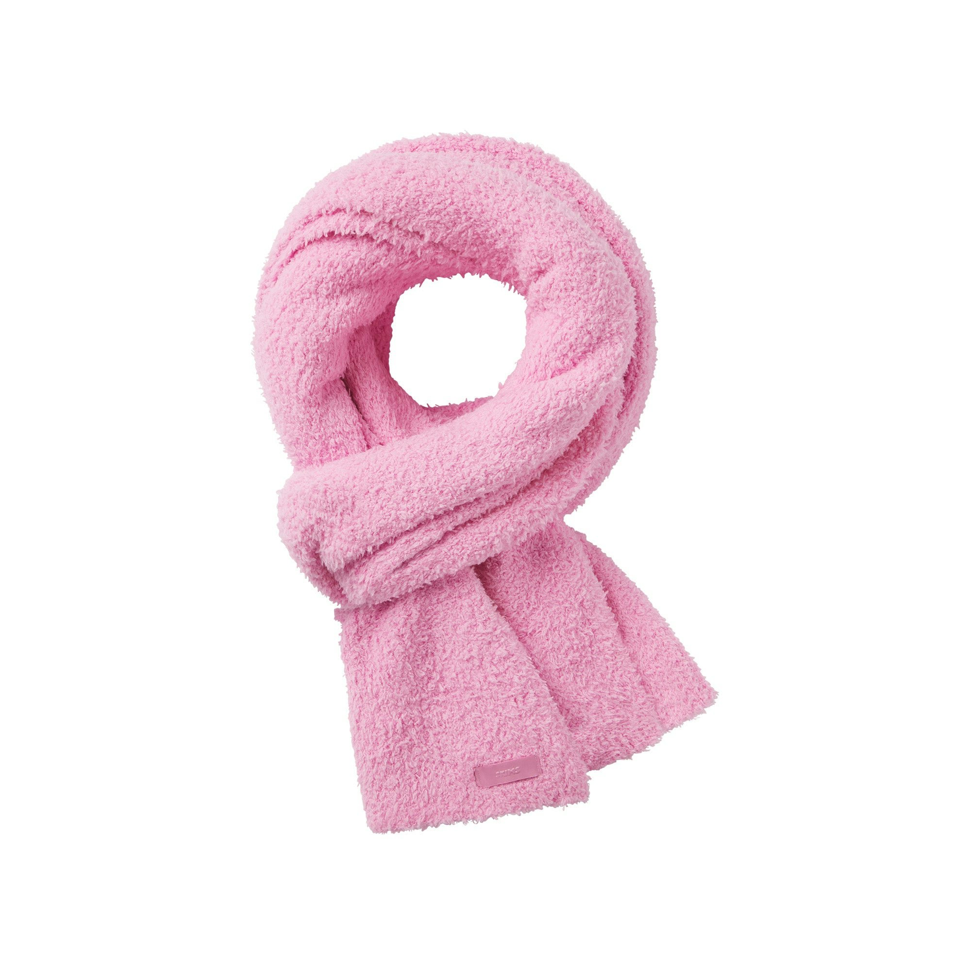 COZY KNIT SCARF | BUBBLE GUM (SCARFS) FLAT ON A WHITE BACKGROUND | FLT