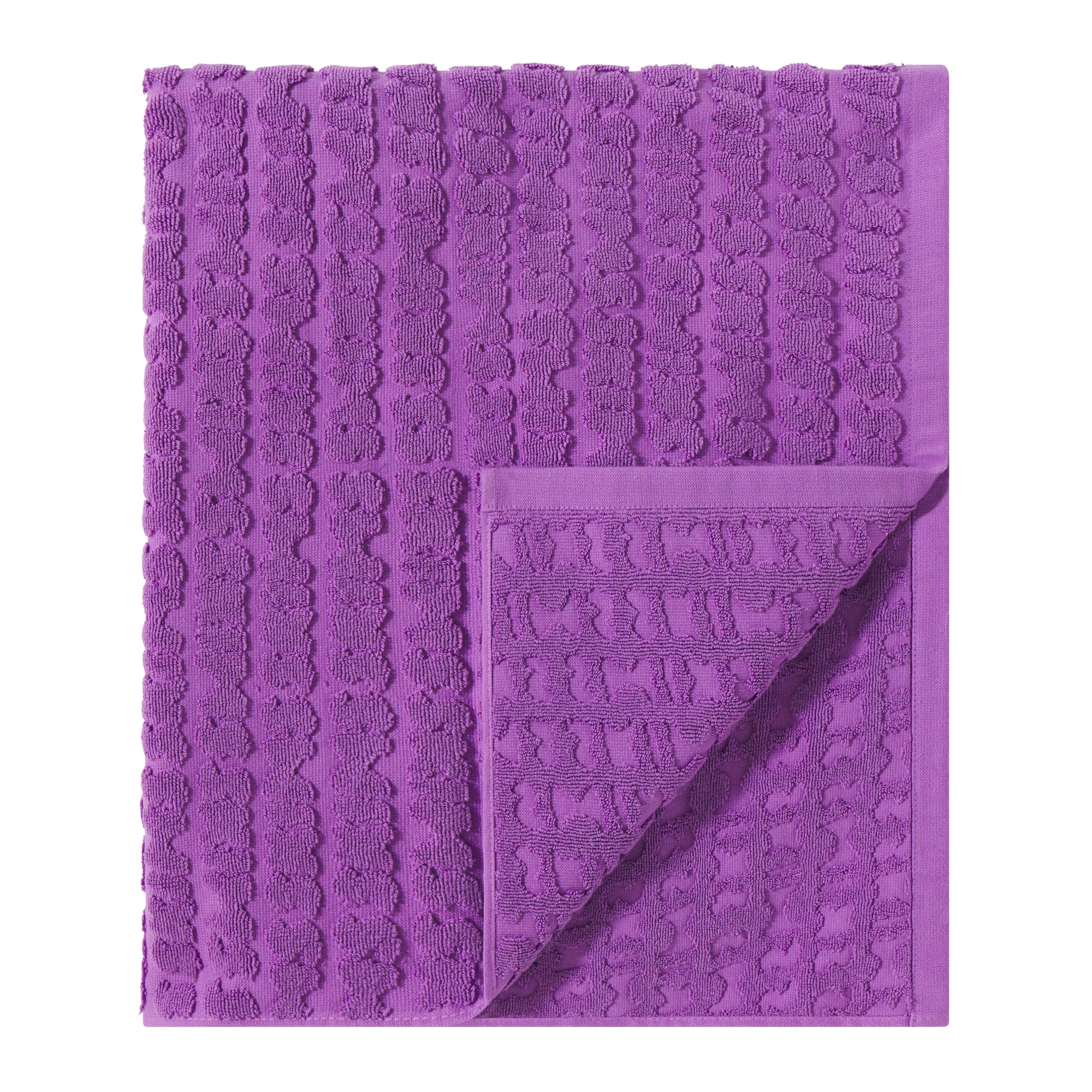 SIGNATURE SWIM TOWEL | VIOLET (TOWELS, ACCESSORIES) LAYS FLAT ON A WHITE BACKGROUND