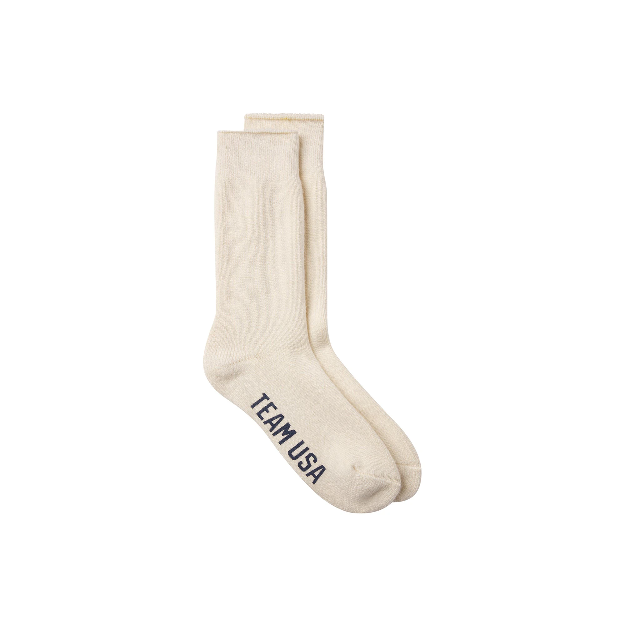 SKIMS FOR TEAM USA OLYMPIC LOUNGE SOCK | ECRU FLAT ON A WHITE BACKGROUND | FLT