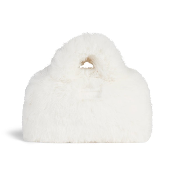 FAUX FUR MINI BAG | MARBLE FLAT ON A WHITE BACKGROUND | FLT