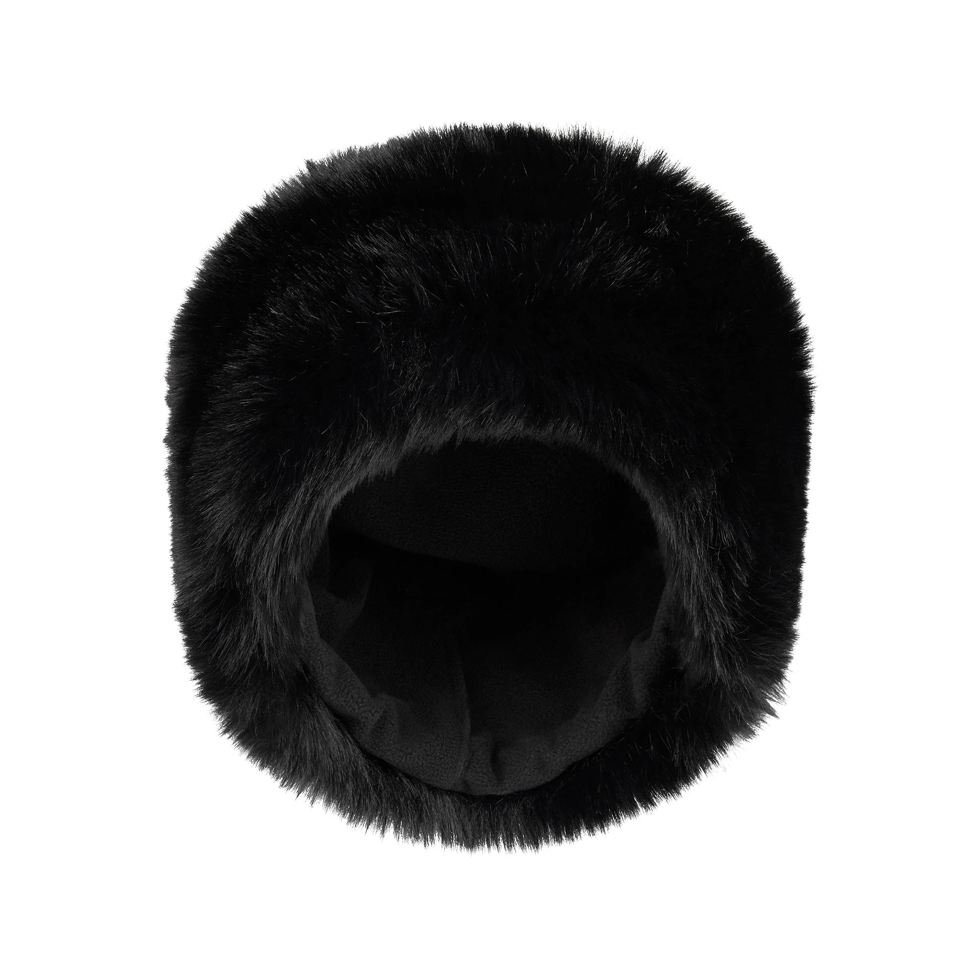 FAUX FUR HAT | OBSIDIAN FLAT ON A WHITE BACKGROUND | FLT