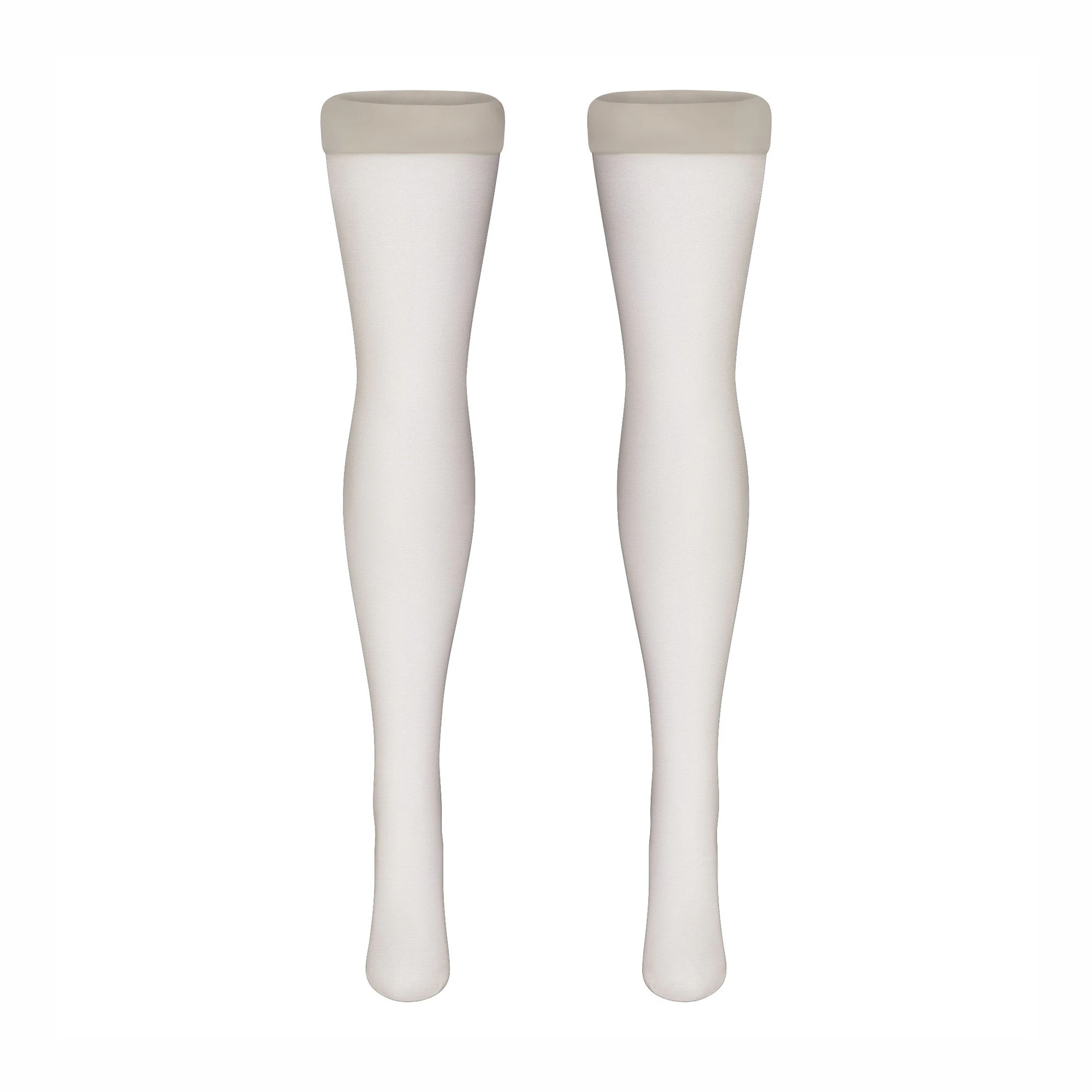 HOSIERY THIGH HIGH STOCKINGS | IVORY LAYS FLAT ON A WHITE BACKGROUND | FLT 