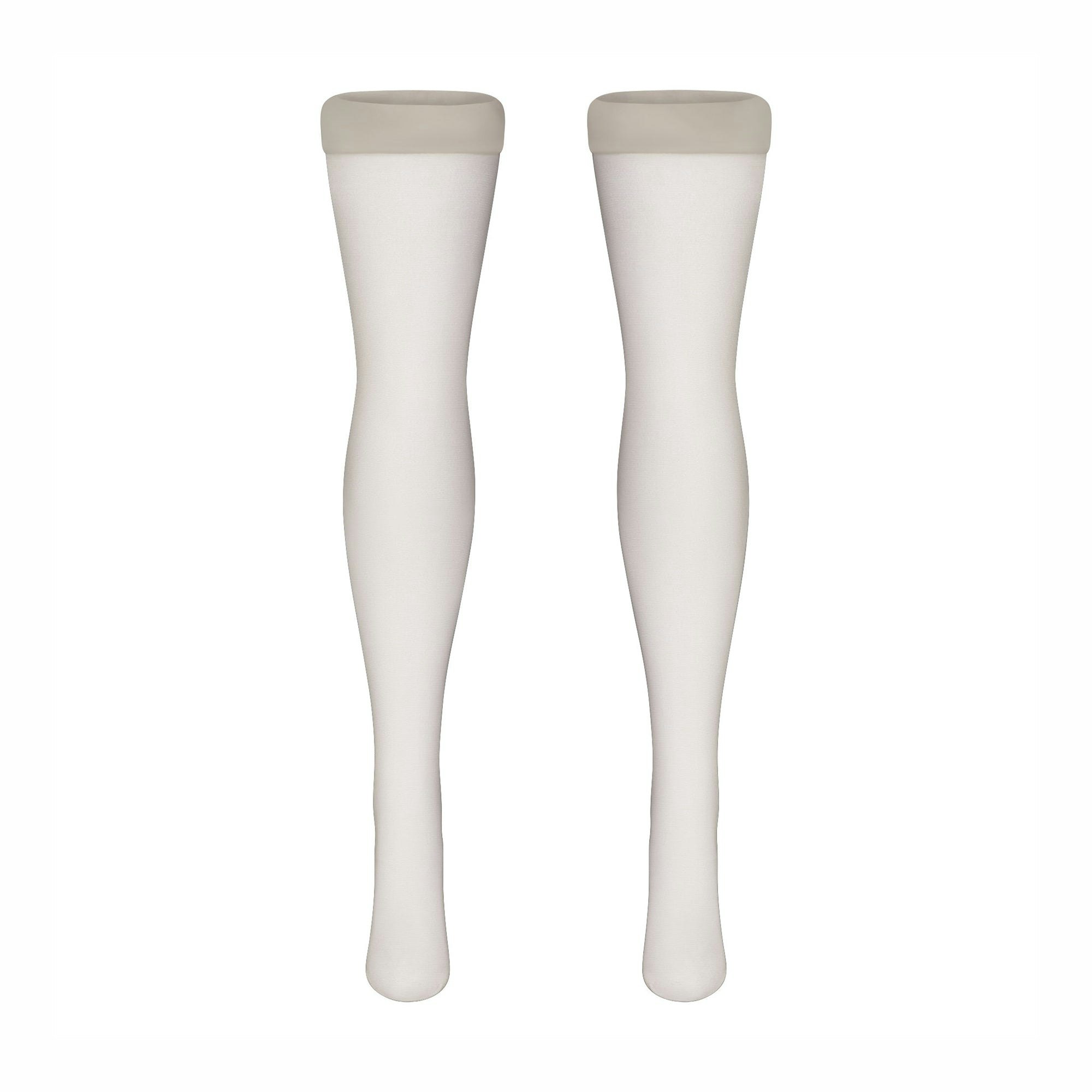 HOSIERY THIGH HIGH STOCKINGS | IVORY LAYS FLAT ON A WHITE BACKGROUND | FLT 