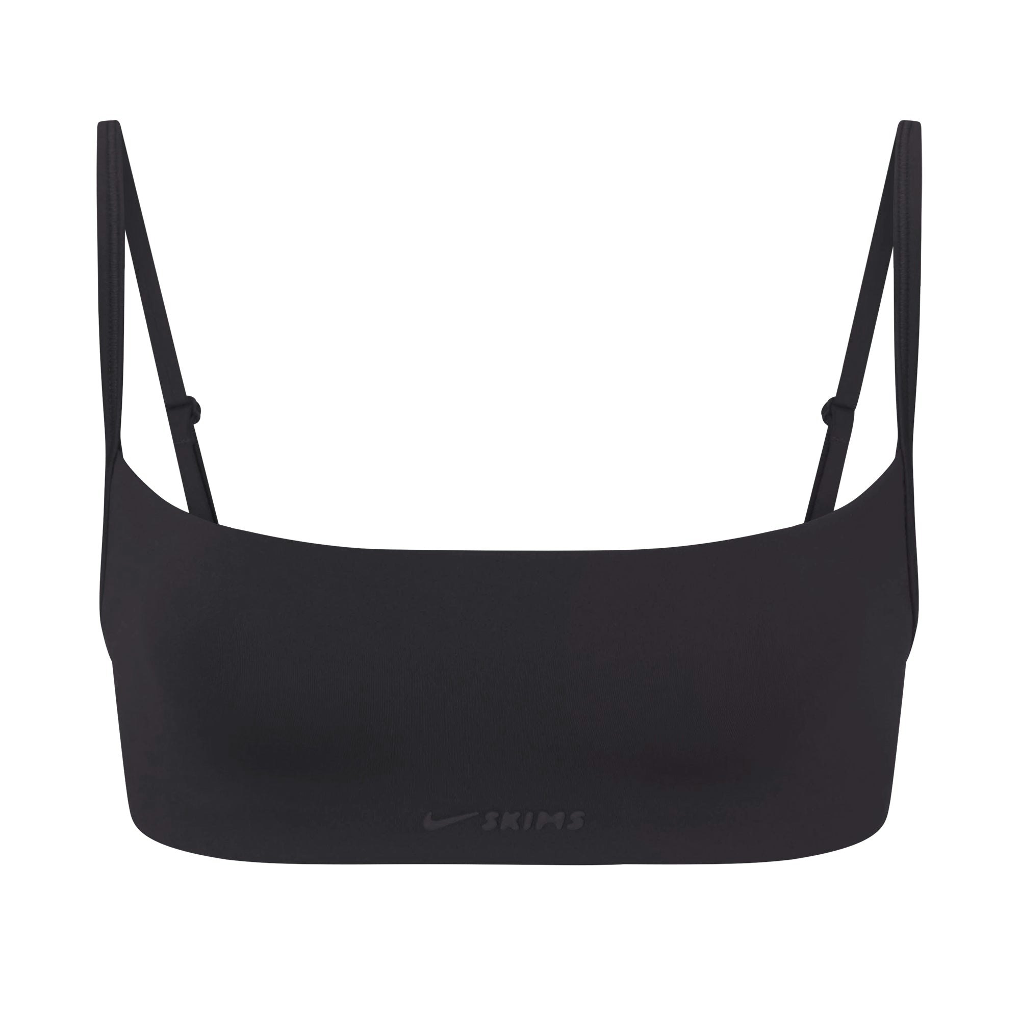 NikeSKIMS MATTE MICRO BRA | OBSIDIAN FLAT ON A WHITE BACKGROUND | FLT