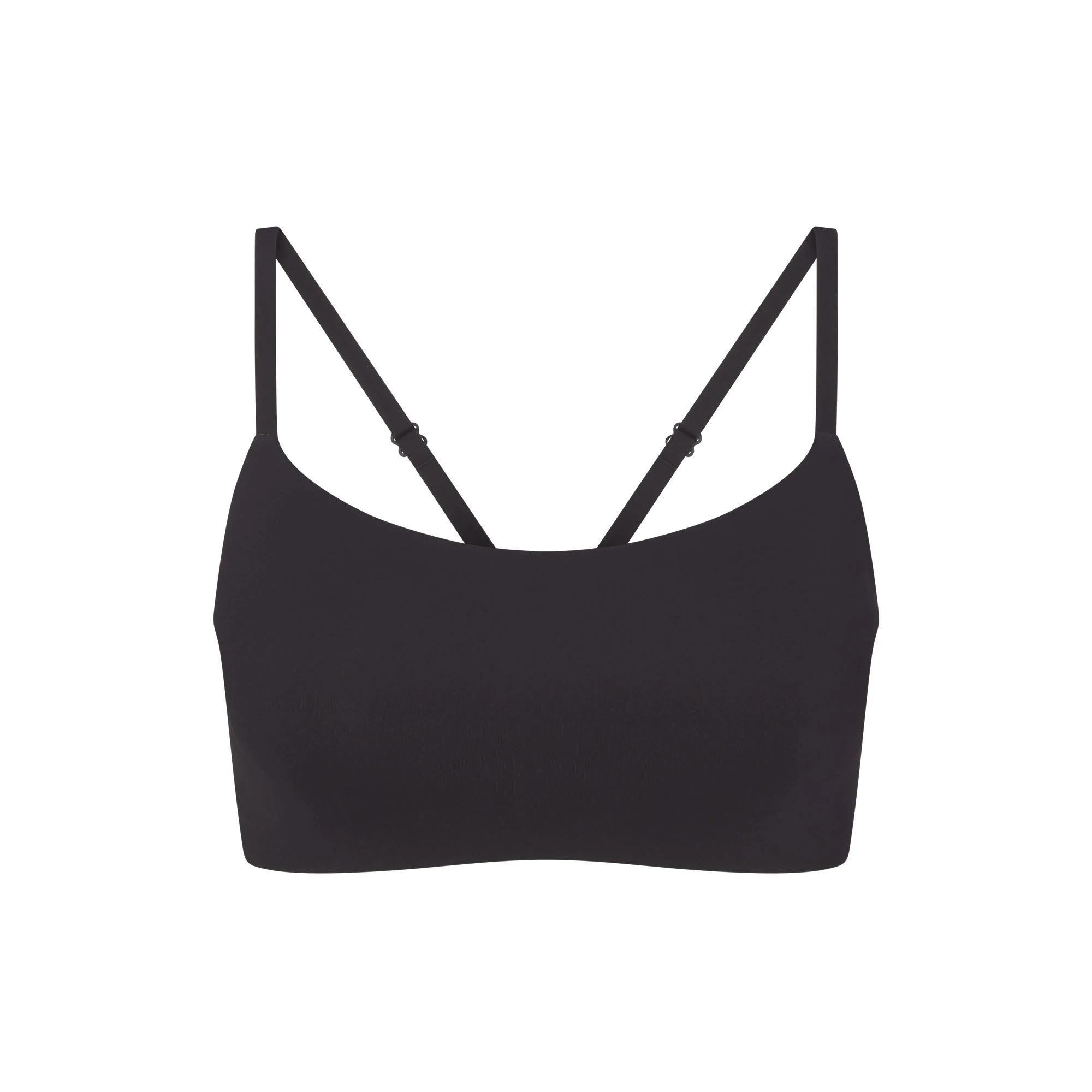 NikeSKIMS MATTE CONTOUR CAMI BRA | OBSIDIAN FLAT ON A WHITE BACKGROUND | FLT