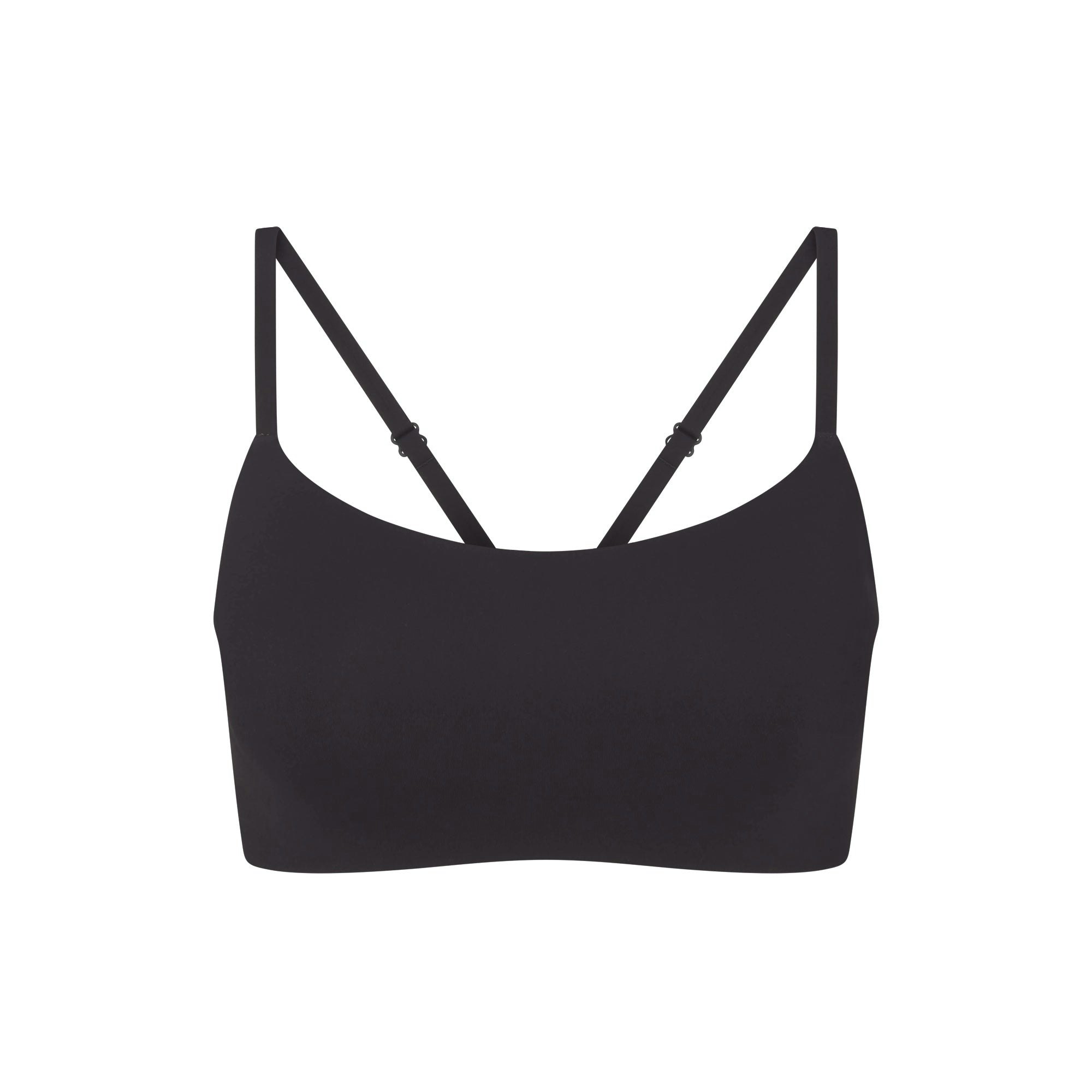 NikeSKIMS MATTE CONTOUR CAMI BRA | OBSIDIAN FLAT ON A WHITE BACKGROUND | FLT
