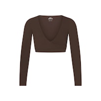 NikeSKIMS MATTE WRAP LONG SLEEVE CROPPED TOP